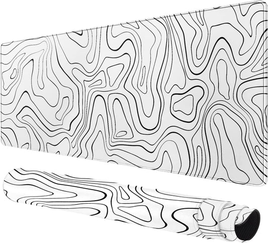 Large Gaming Mouse Pad with Stitched Edges, Anti-Slip Base, for Keyboard and Mouse