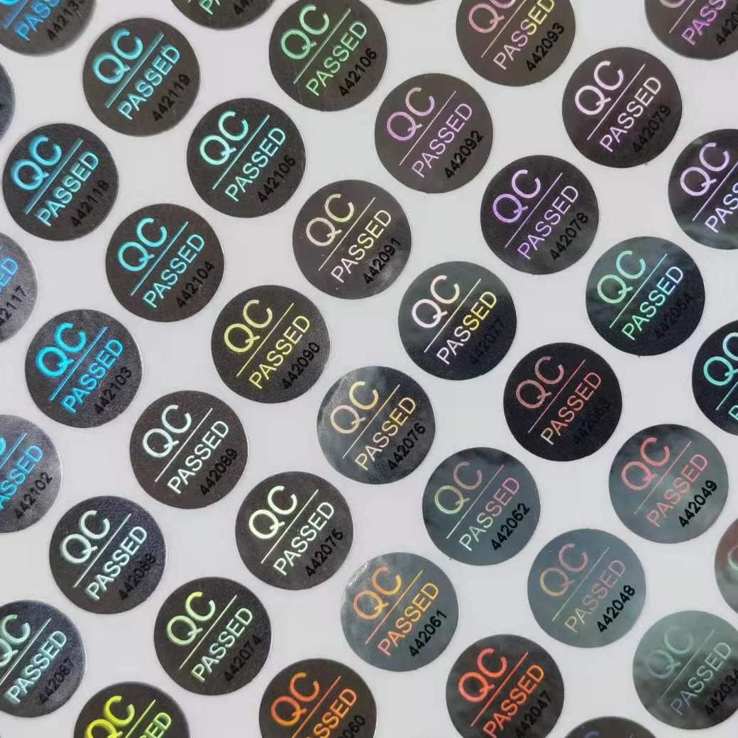 1700pcs 0.39 inch QC Passed Tamper Proof Stickers Silver High Security Tamper Evident Warranty Void Hologram Labels w/Unique Sequential Serial Numbering