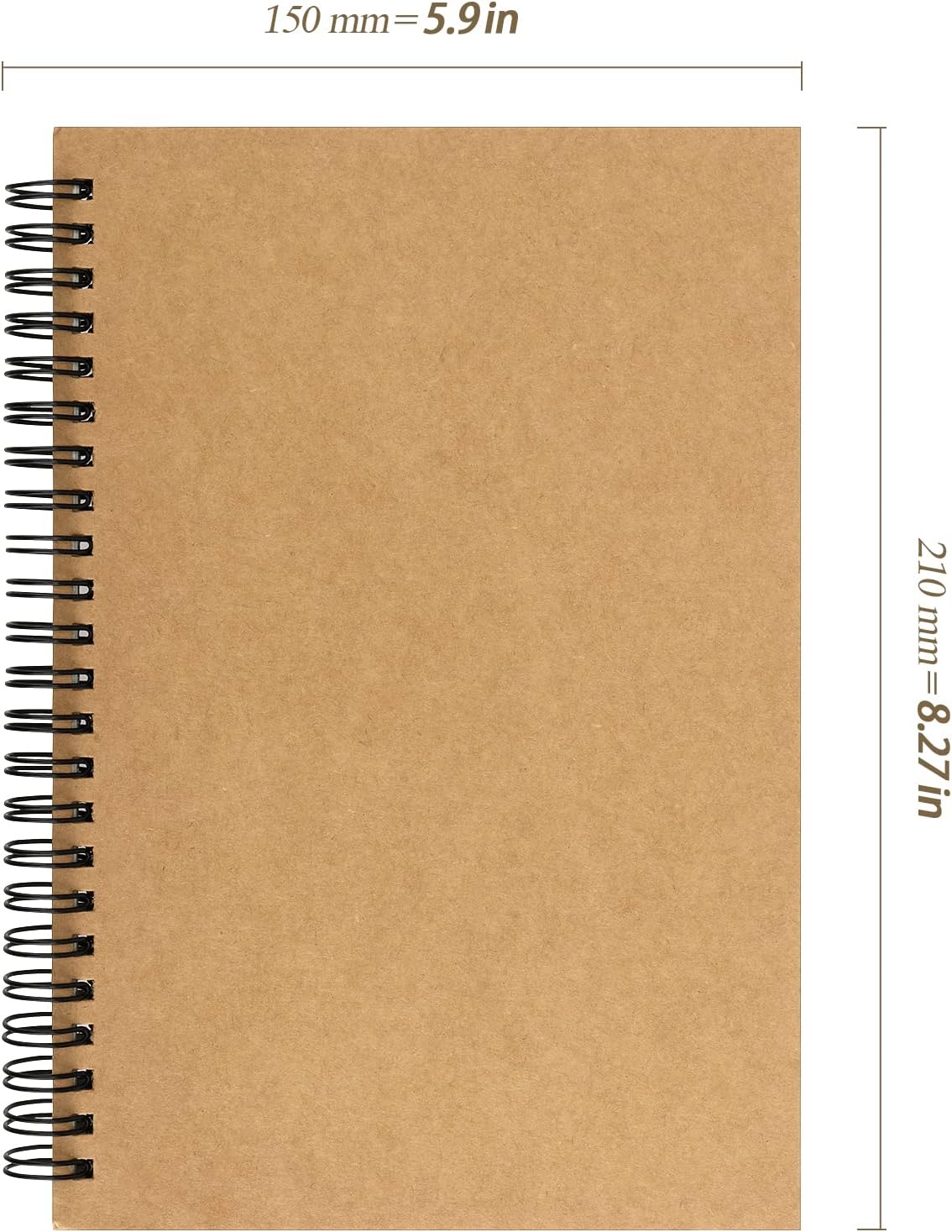 20 Pack A5 Unlined Spiral Notebook, 120 Pages/60 Sheets Softcover Kraft Blank Stketch Book Journal Notebook, Sketch Padfor Drawing, Sketching, Writing, 8.3 x 5.5 inch