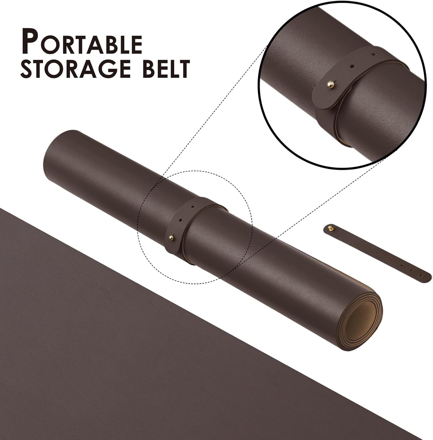 Leather Desk Mat - Non-Slip PU Desk Pad for Office and Home - Desk Organization and Accessories - Ideal for Large Mouse Pad and Desk Mats on Top of Desks (Coffee,36"x 17")