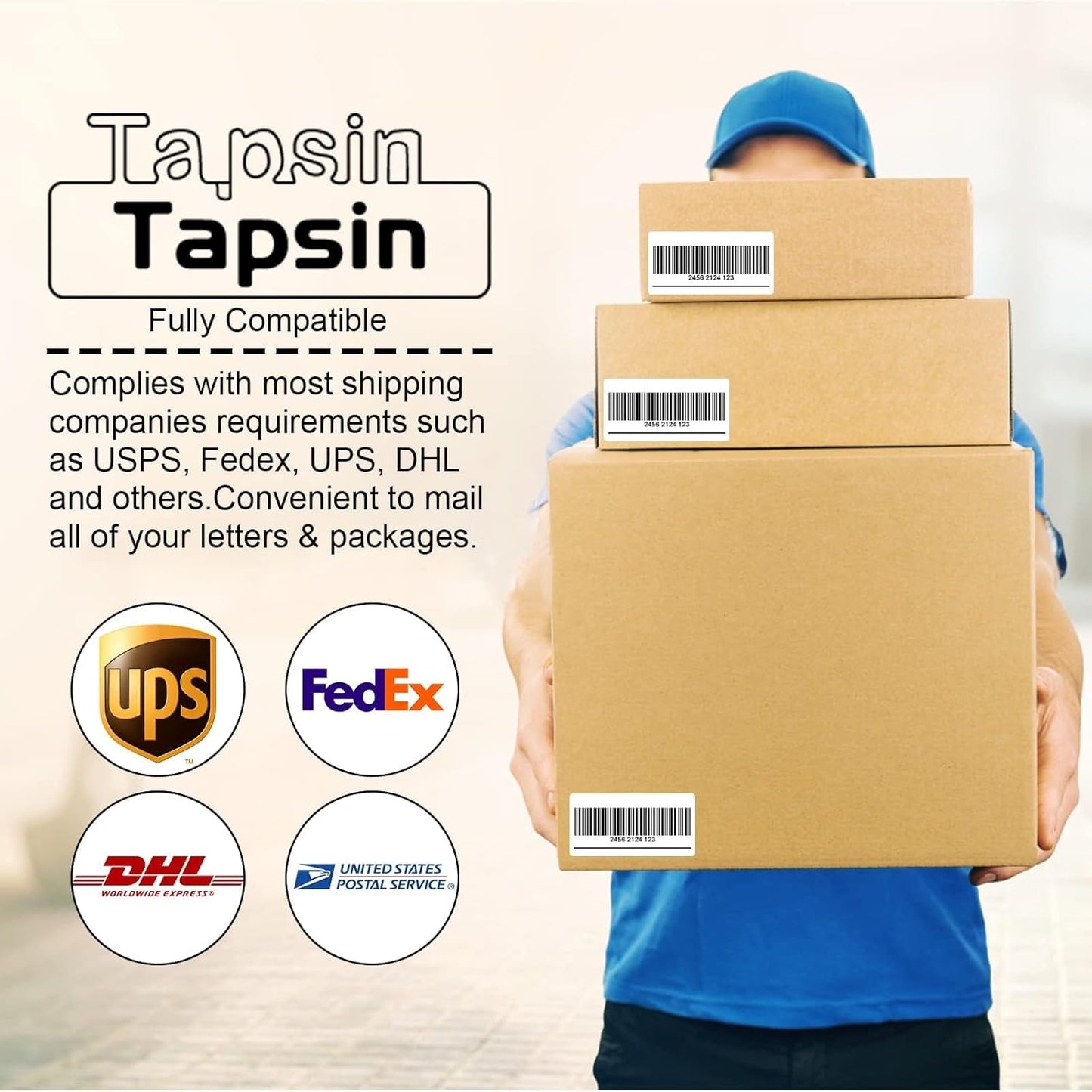 10up Shipping Address Labels, 2 X 4 Labels, Compatible Laser/Inkjet Printer, 5163/18163 Templates Available (2500 Sheets -25000 Labels)