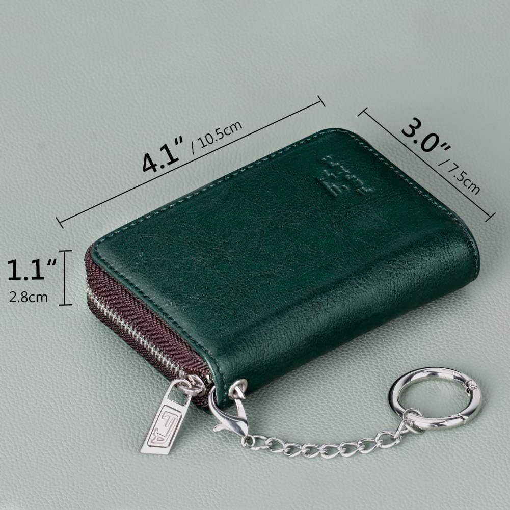 FurArt Zipper Wallet Women, RFID Blocking Credit Card Wallet, Business Card Holder, Compact Size KeyChain Wallet