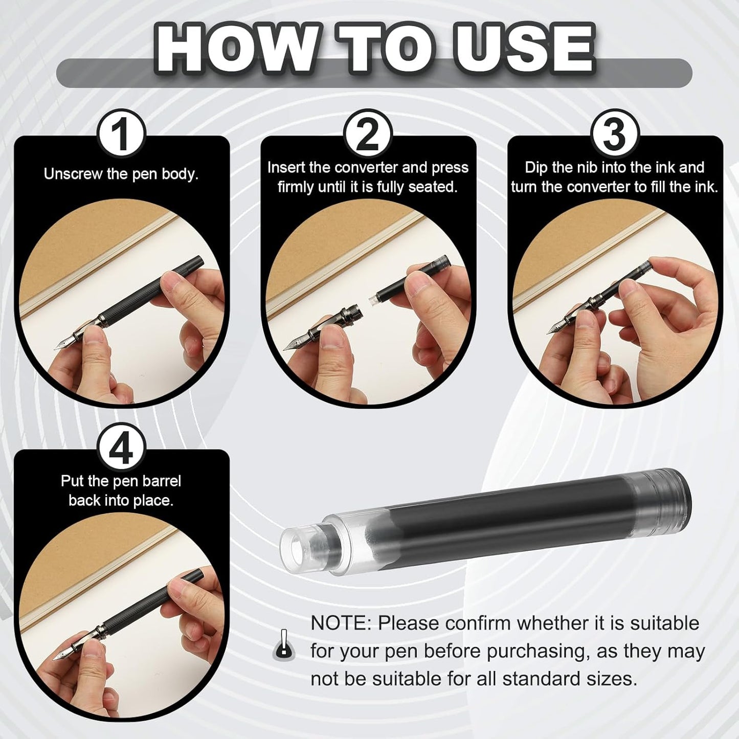 PATIKIL 60Pcs Fountain Pen Ink Cartridges, 3.4mm Bore Diameter Pen Ink Refill Standard International Refill Cartridges for Writing Business, Light Green