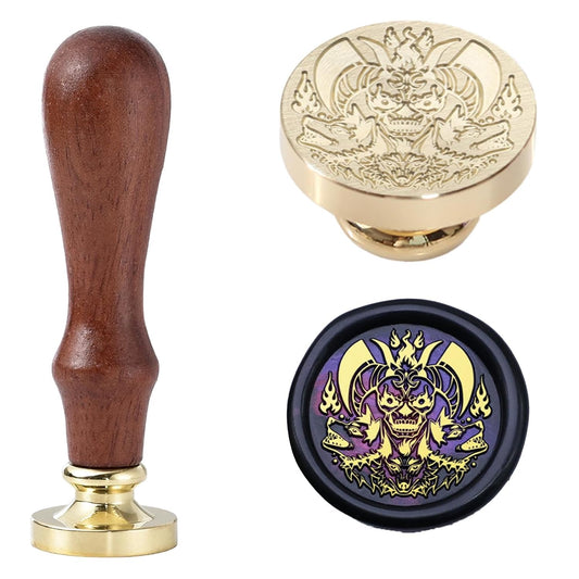 Hades Wax Seal Stamp - 1.18 inch/30mm Removable Brass Stamp Head, Vintage Mythological Sealed Stamp with Handle for Envelopes Letters Handicraft DIY and Creative Gifts