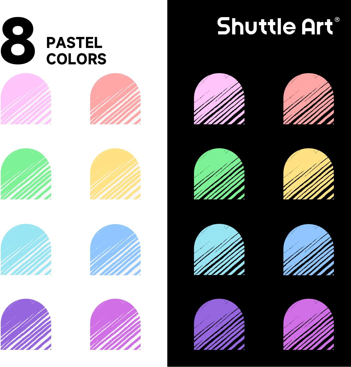 Shuttle Art Colored Retractable Gel Pens, 8 Pastel Ink Colors, Cute Pens 0.7mm Fine Point Quick Drying for Black Paper Writing Drawing Journaling Note Taking School Office Home