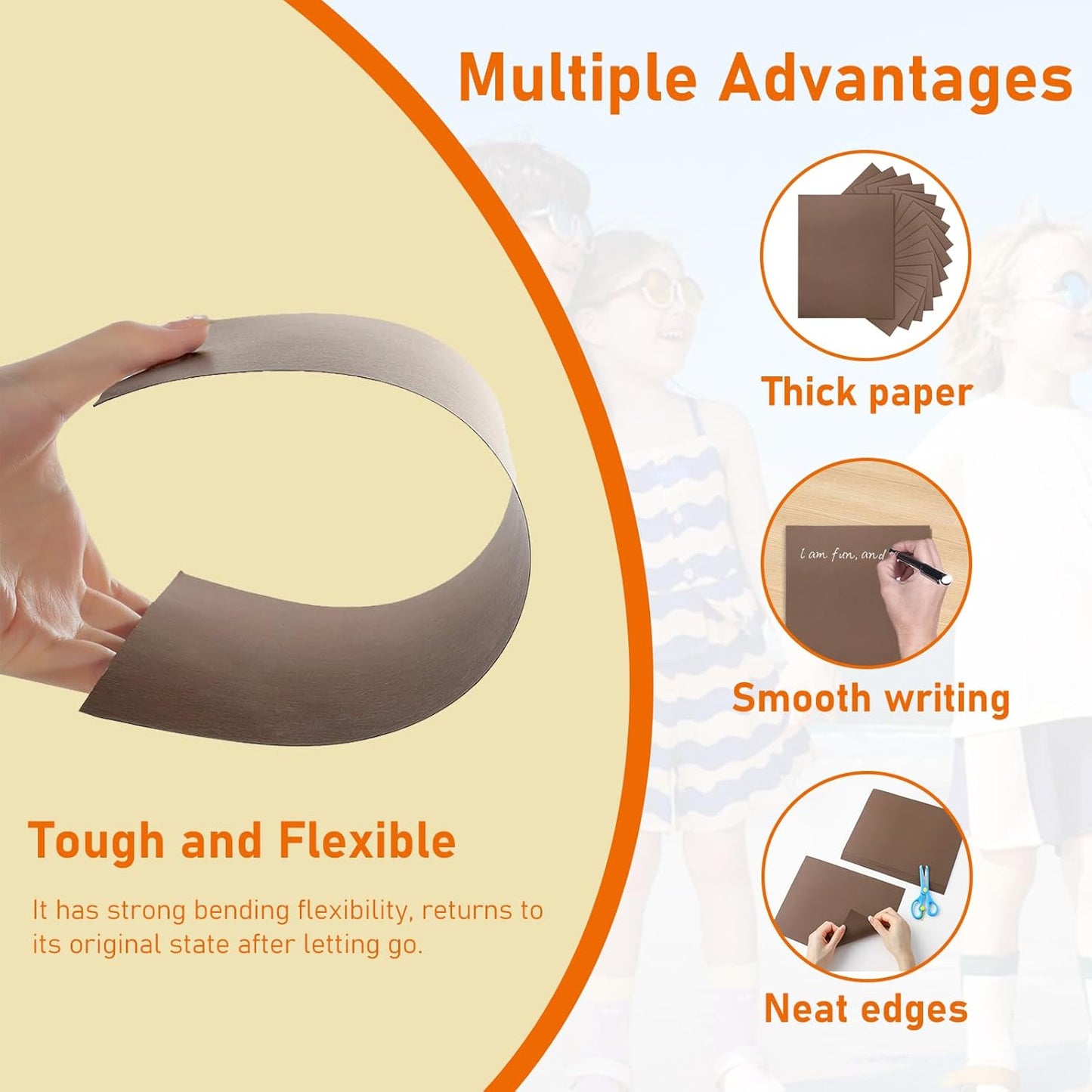 100 Sheets Coffee Color Cardstock 8.5 x 11 Craft Paper, 92lb Premium Dark Brown Paper Card Stock for DIY Cards Making, Wedding Invitations, School, Memus, Greeting Cards, Office Printing