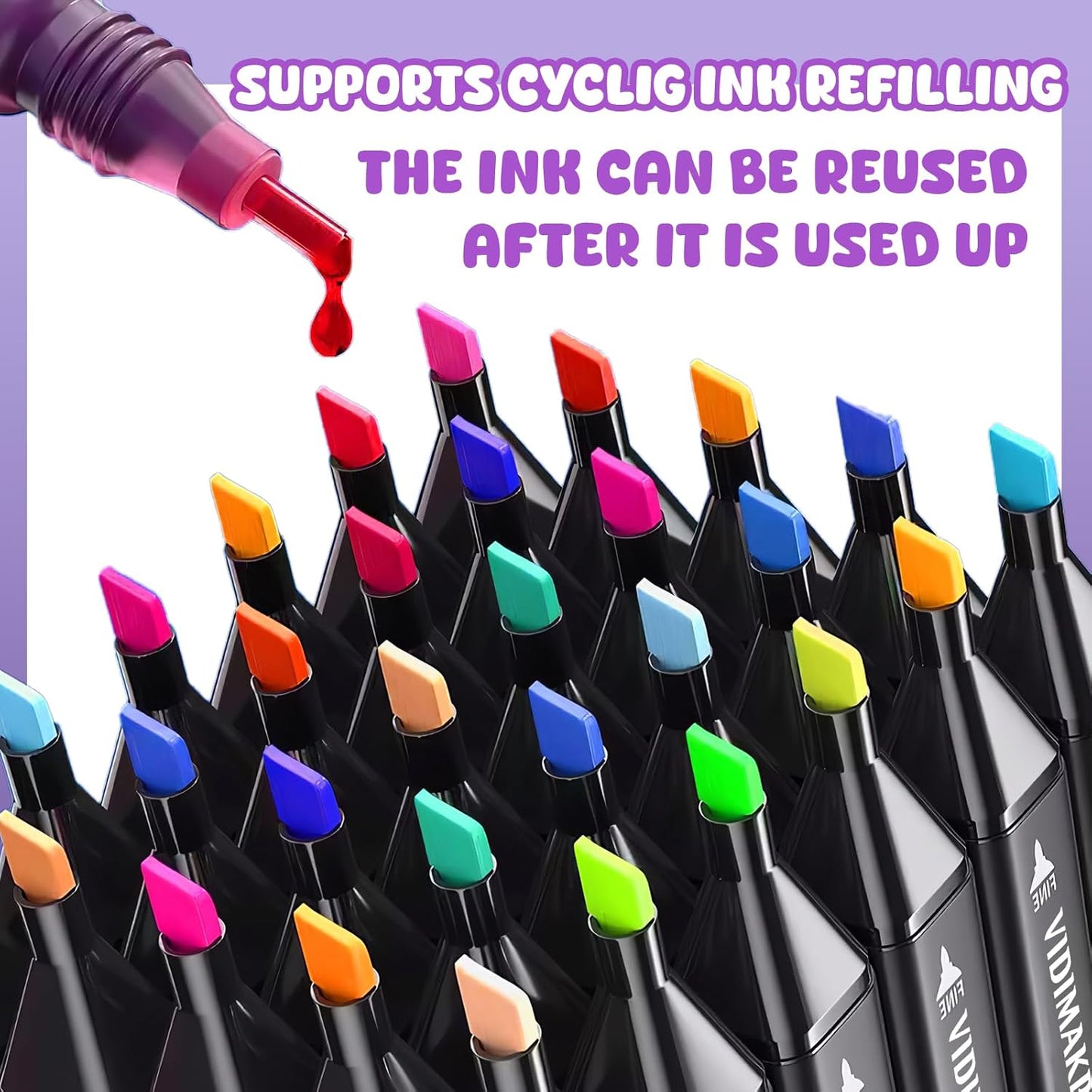 Alcohol Markers 120 Colors with Base Dual Tip Art Drawing Markers for Kids Students and Adults Comics Sketching Illustration - Refillable