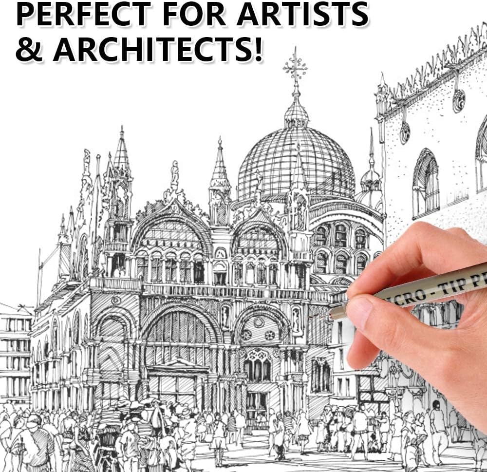 Shuttle Art 18-Pack Micro-line Pens - 11 Waterproof Archival Ink Colors in 0.3MM Felt Tip & 7 Blacks in 0.15-0.5MM For Journaling, Illustrating & Drawing