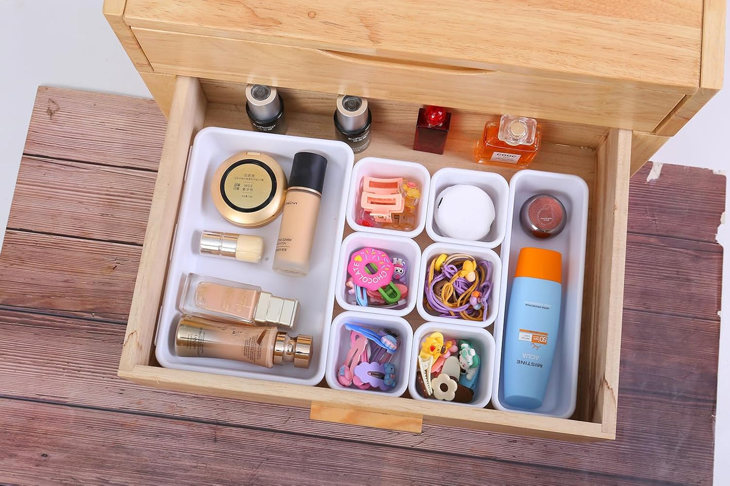 15 PCS Interlocking Desk Drawer Organizer Separator for Office,Bathroom,Kitchen,Makeup（White）