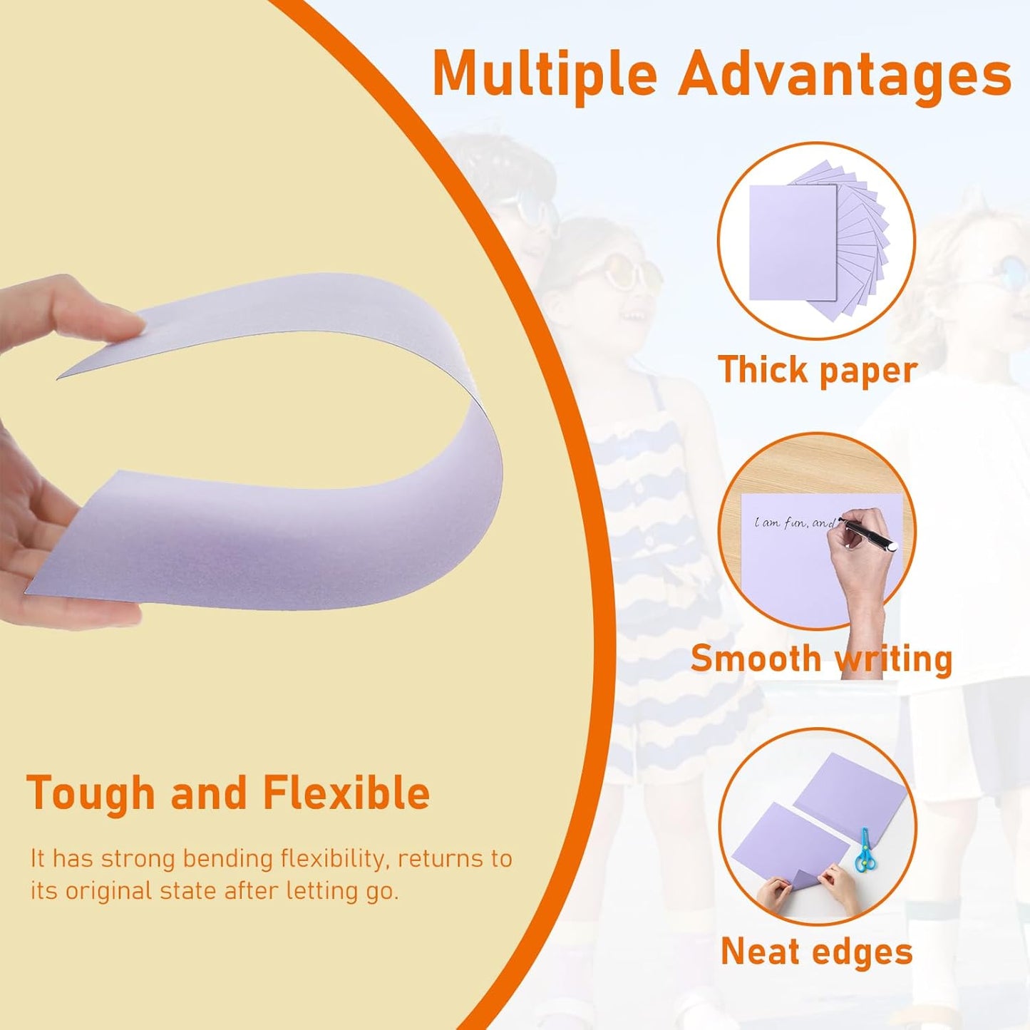 100 Sheets Purple Cardstock 8.5 x 11 Craft Paper, 75lb Light Purple Card Stock for DIY Cards Making, Wedding Invitations, Thank You Card, Bussine Cards, Certificates