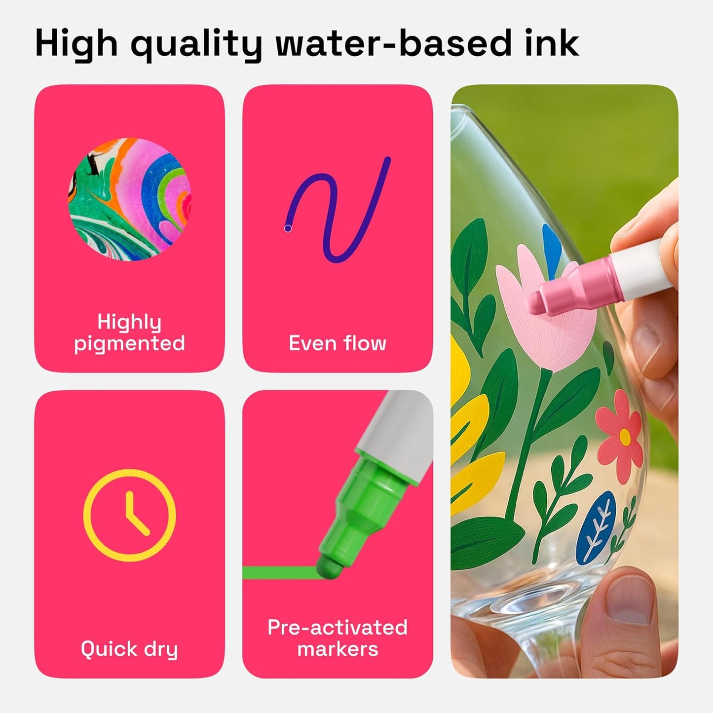 ARTISTRO Vibrant Acrylic Paint Markers for Rock, Fabric, Glass, Wood, Paper, Ceramic, Canvas & More - 36 Dual-Tip Paint Pens (Dot & Fine) - Quick Dry, Teacher Classrooms Must Have, Drawing Markers