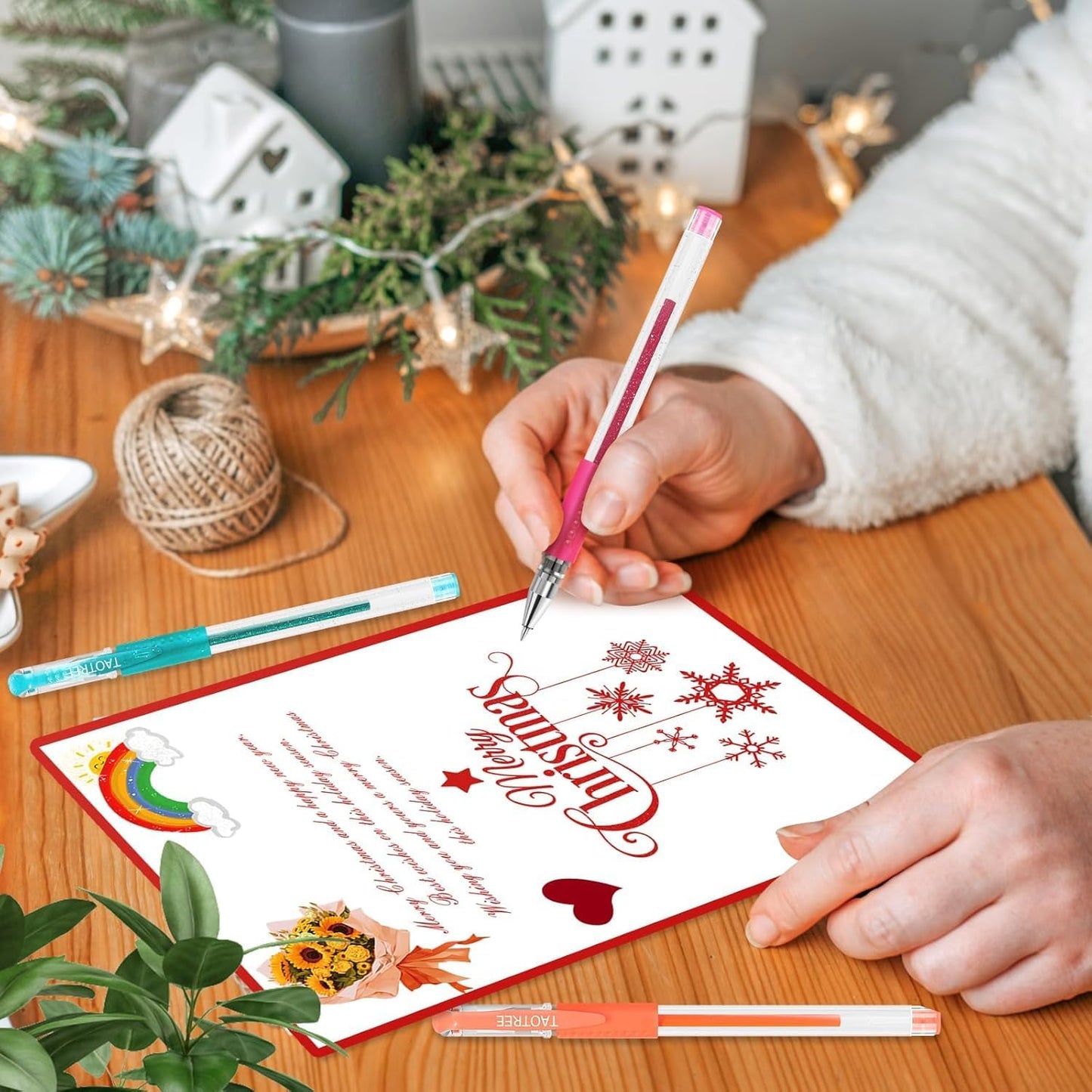 Taotree Gel Pens for Adult Coloring Books, 36-Color Neon Glitter Pens Coloring Drawing Art Supplies, 40% More Ink Glitter Gel Markers Set Colored Sparkle Doodling Journaling Gifts for Kids Teens