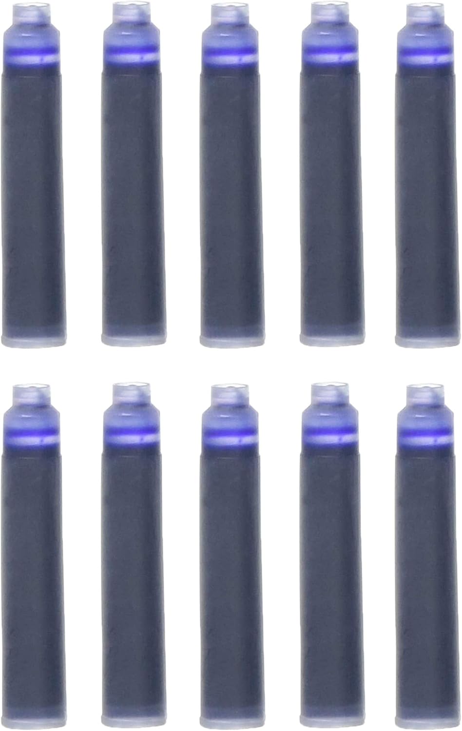 Xezo Blue Ink Cartridges for Fountain Pens, Standard International/European Size. Pack of 10.