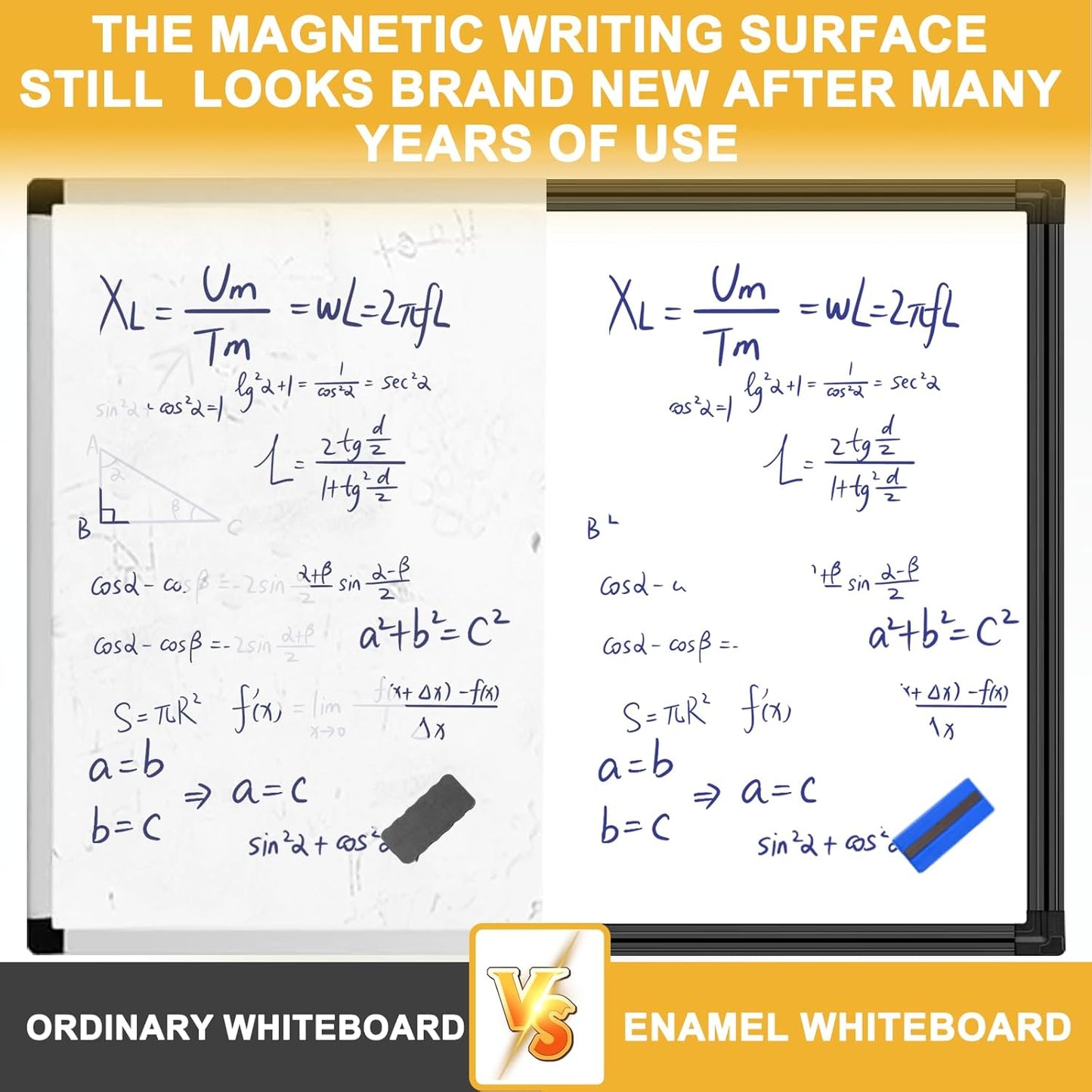 H-Qprobd 8'x4' Whiteboard Commercial-Grade Large Magnetic Dry Erase White Board for Wall - 96"x48" Presentation Boards for Business, Education & Government - Aluminum Frame Wall Mounted Whiteboard