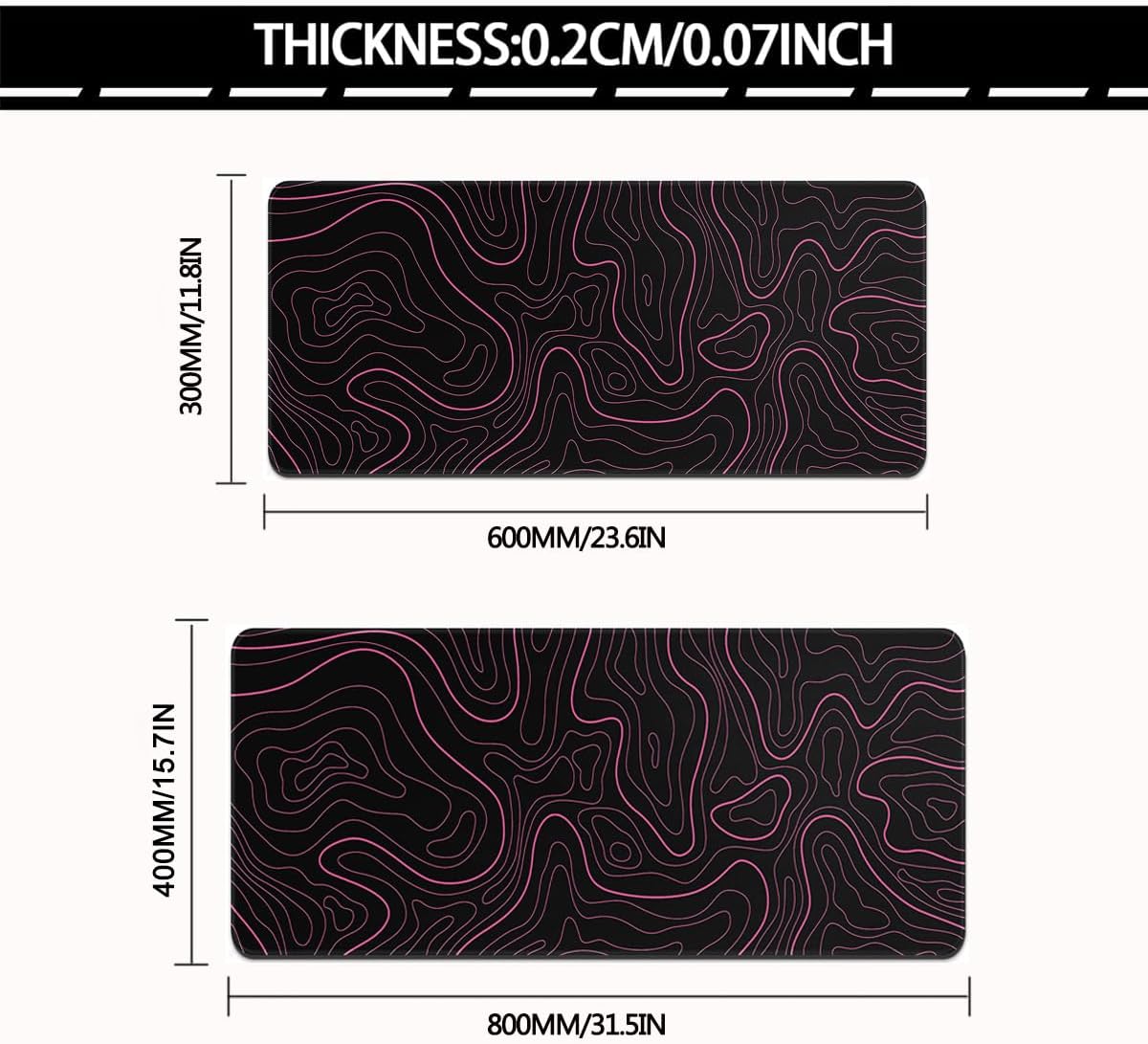 Large Mouse Pad for Desk - Gaming Mouse Pad with Non-Slip Base Stitched Edges, Desk Mat Desk Pad for Keyboard and Mouse