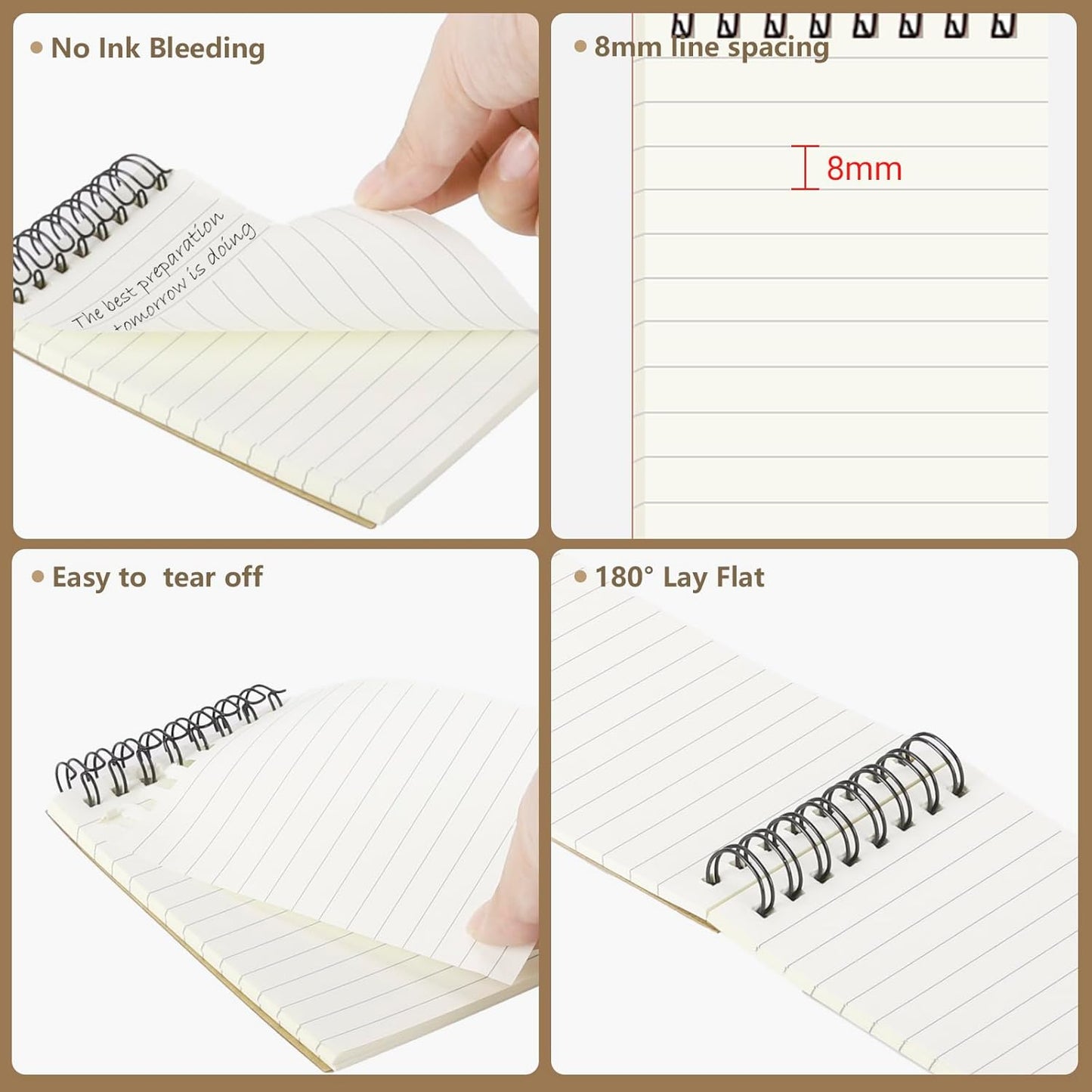 15 Pcs Pocket Notebooks Small Spiral Notebooks Journal Mini Top Spiral Notepads, Lined Memo Pads for Note Taking, 100 Pages/50 Sheets
