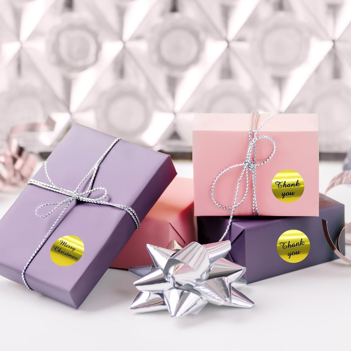 1 Inch Round Thermal Labels, Self-Adhesive Circle Direct Thermal Stickers, Multi-Purpose Roll Label (1000 PCS，Gold)