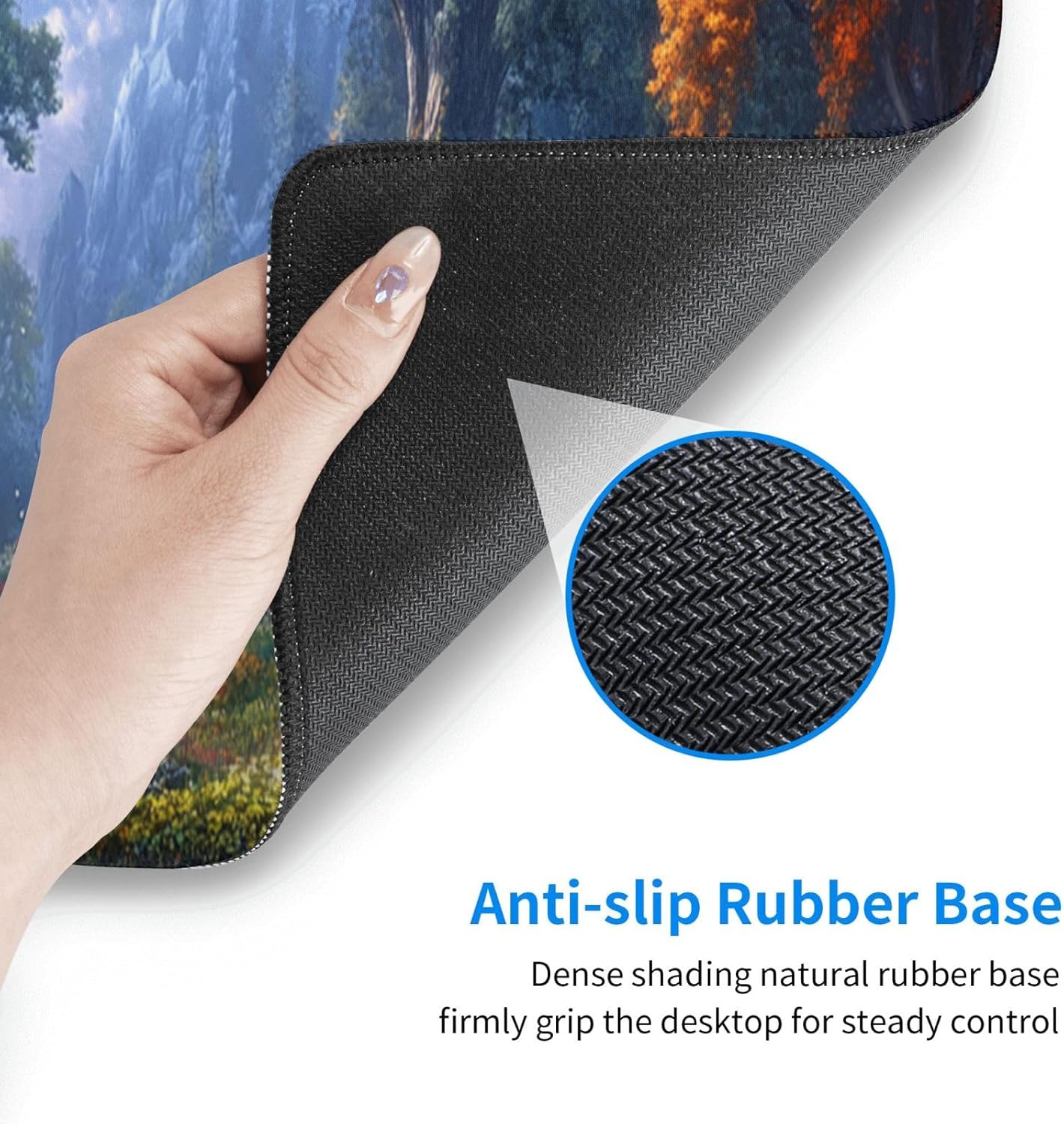 Tree Flower Mouse Pad 31.5 X 11.8 Inch Big Desk Rubber Base Stitched Edges Keyboard Pad XXL Mouse Mat for Home Game and Office