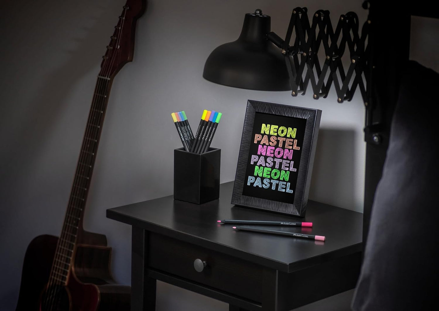 Faber-Castell Black Edition Colored Pencils: 12 Neon & Pastel