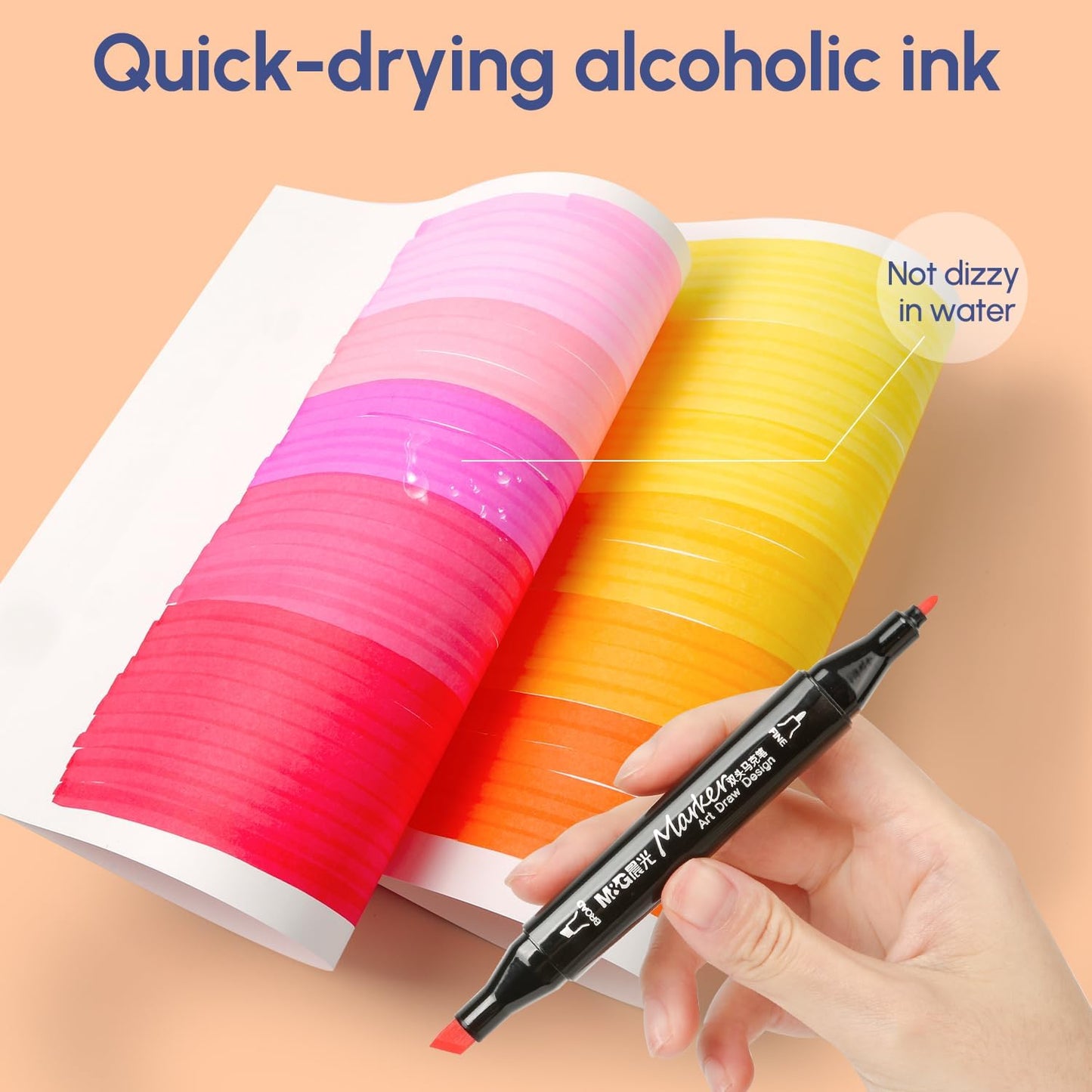 M&G 168 Colors Alcohol Markers, Dual Tip Markers, Chisel & Fine Alcohol-based Art Marker Set for Kids Adults Coloring Illustration, Great Value Pack for Students' Art Class