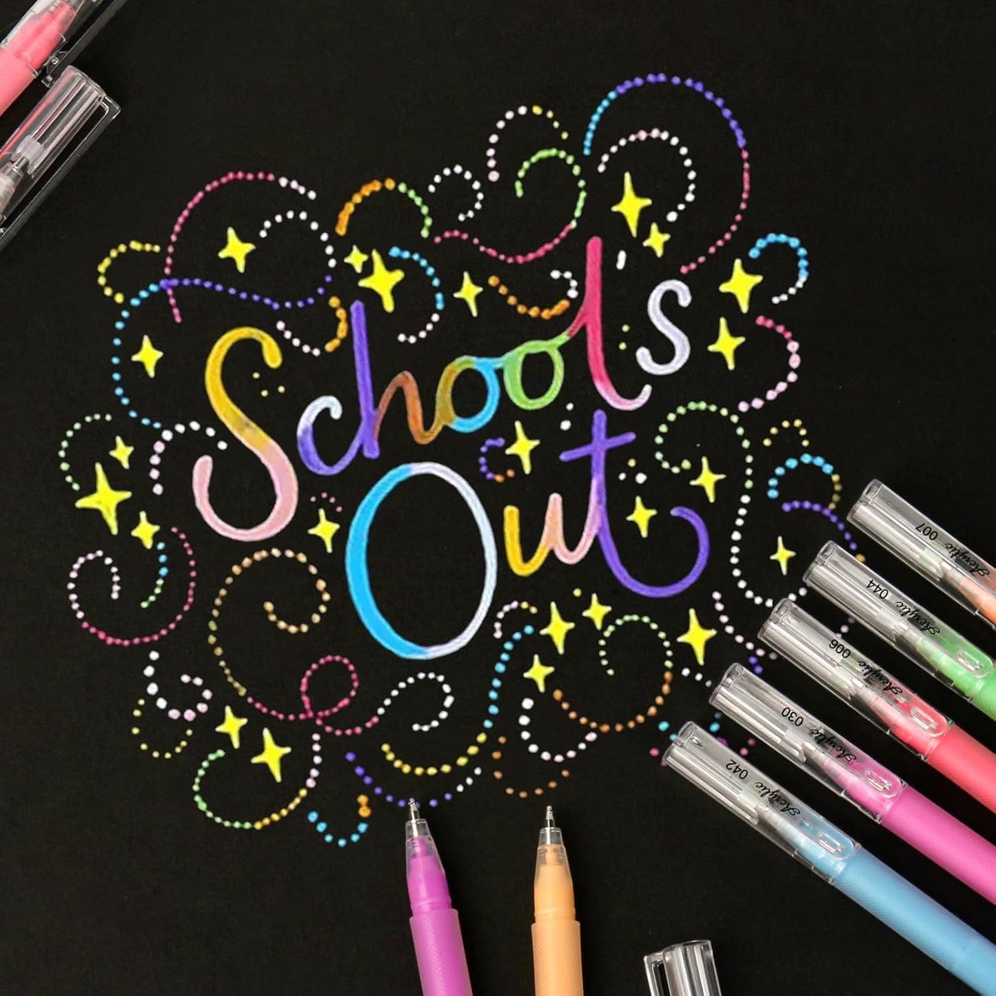 LIUILUCAI 24 Deep Colors Paint Markers, Acrylic Paint Pen,3D Acrylic Gel Pen, 1.0 Fine Tip Muticolor Marker Art Set With Bullet Tip For Black Paper Canvas DIY Crafts, Art, Drawing-1.0 mm