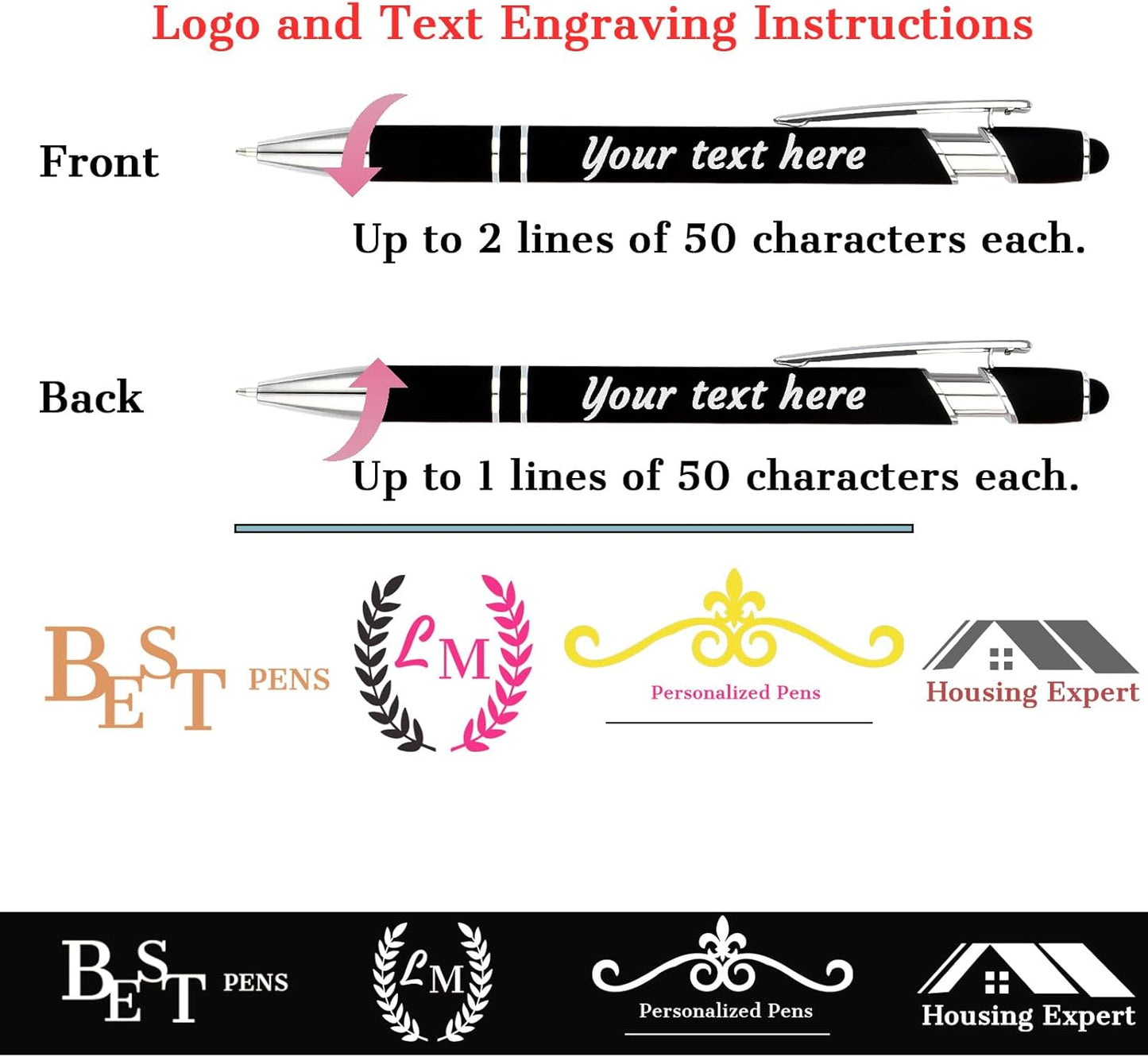Personalized Pens with Name Logo or Message, Up to 1200 pcs Bulk Custom Metal Ballpoint Pen with Black Ink Customized Gift for Business, Graduation and Promotions (Dark Green)