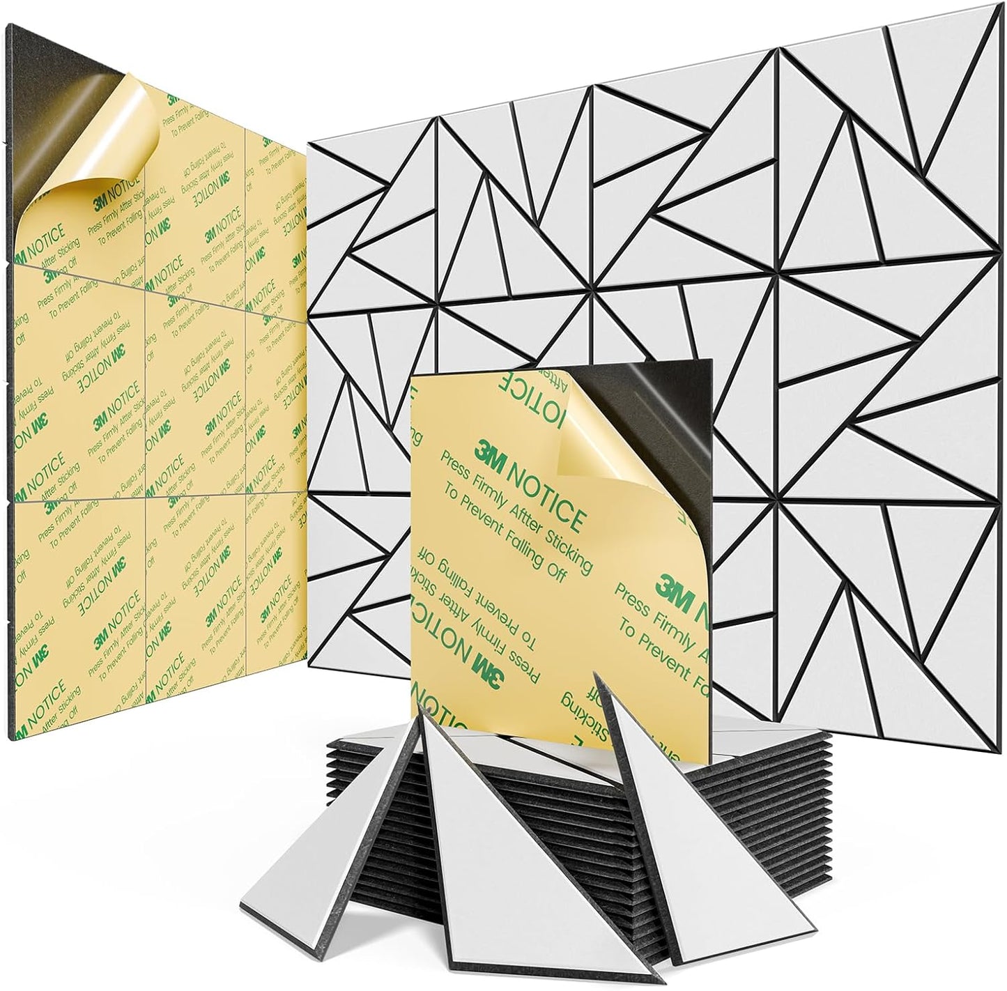 18 pack Acoustic Panels With Self-Adhesive, 12"X 12"X 0.4"Sound Proof Foam Panels, Sound Panels High Density, Soundproof Wall Panels for Home Studio Office- BlackBase + WhiteFace V1