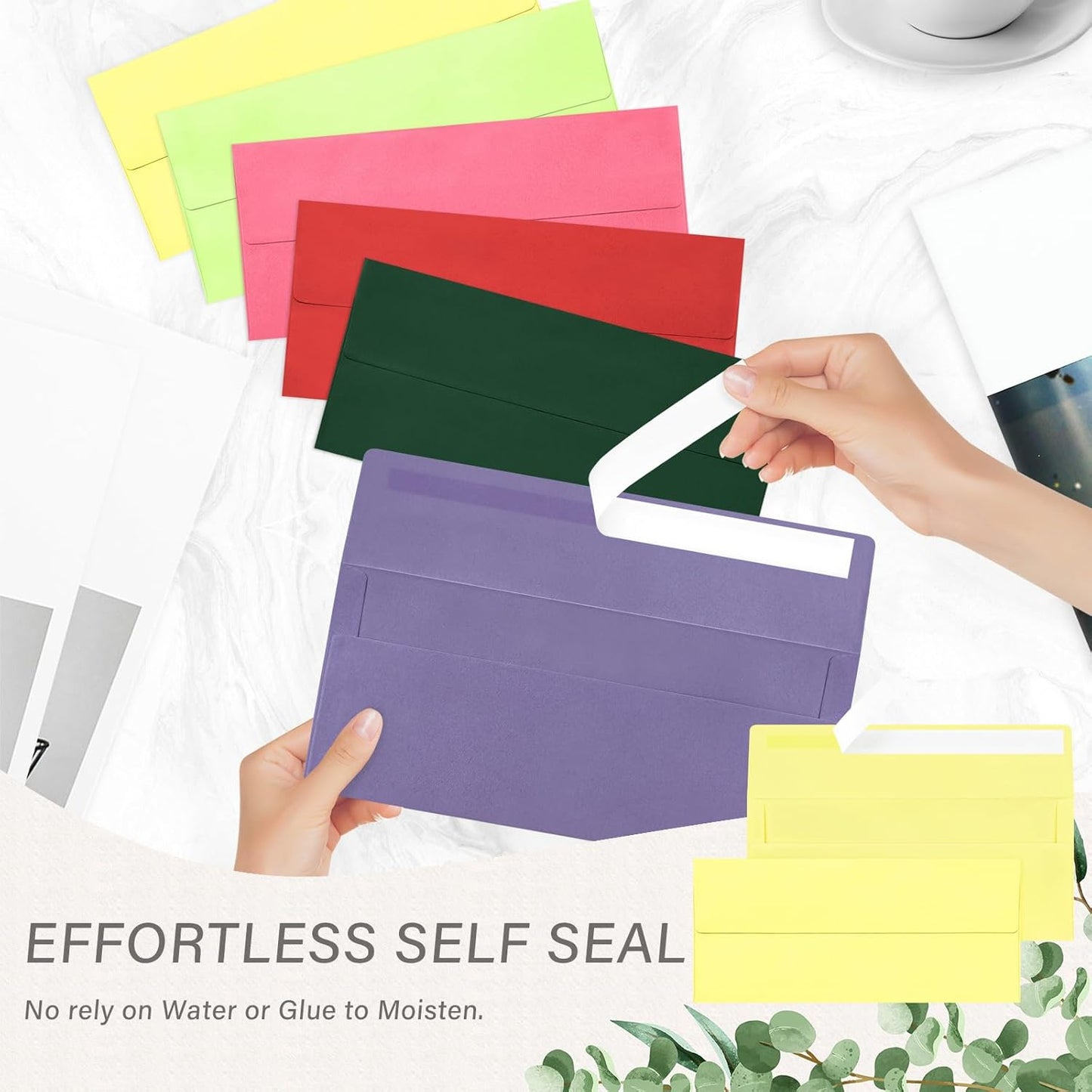 100 Pack #10 Business Envelopes, Self Seal Standard Light Yellow Envelopes for Secure Business & Legal Mailing, Office, Checks, Letter, Invoices, 4 1/8 x 9 1/2 Inches