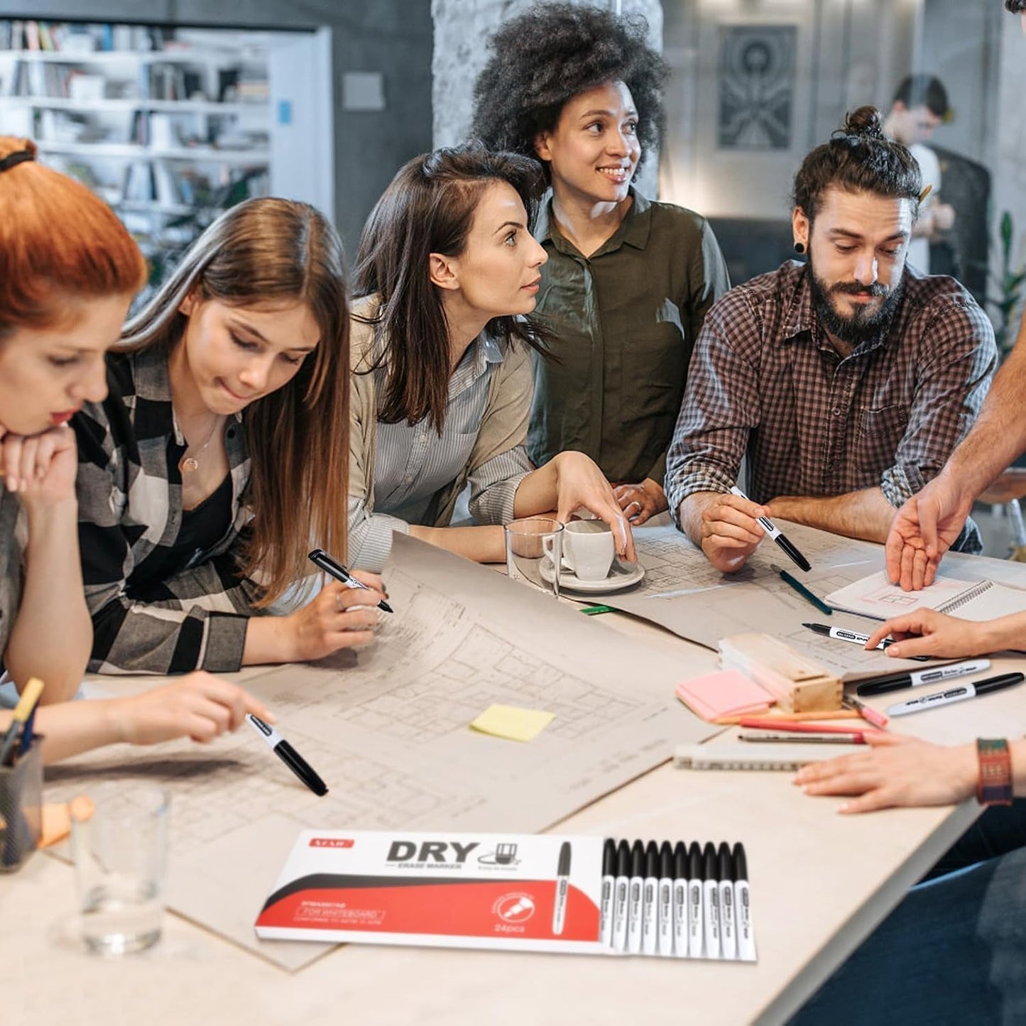 SFAIH Fine Tip Dry Erase Markers - 216 Pack Black Whiteboard Erasable Markers Bulk for Kids Adults, Ideal for Classroom School Office Home Use on White Board, Non-Toxic Easy Clean