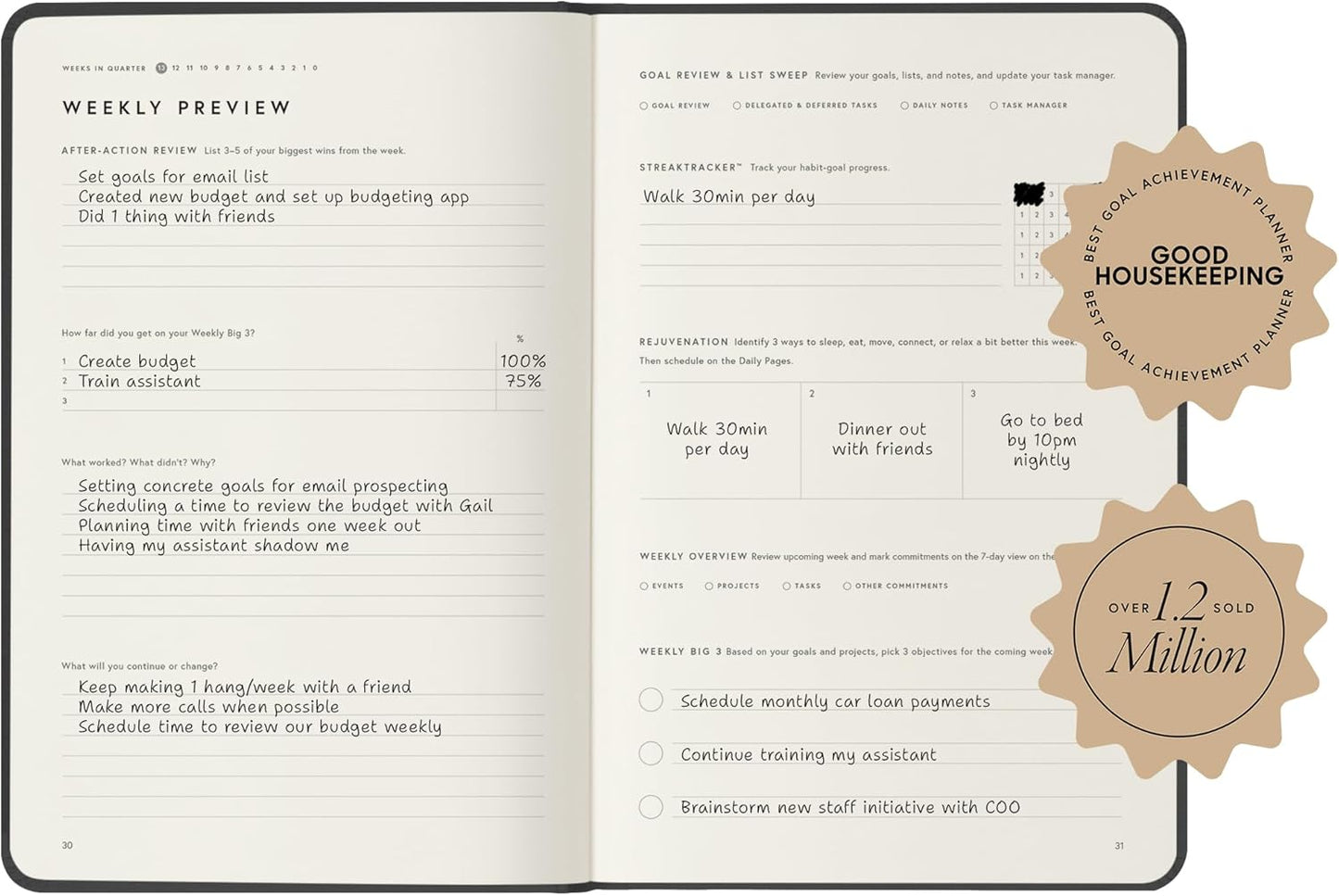 Full Focus Navy Linen Planner by Michael Hyatt - The #1 Daily Planner to Increase Focus, Eliminate Overwhelm, and Achieve Your Biggest Goals - Hardcover