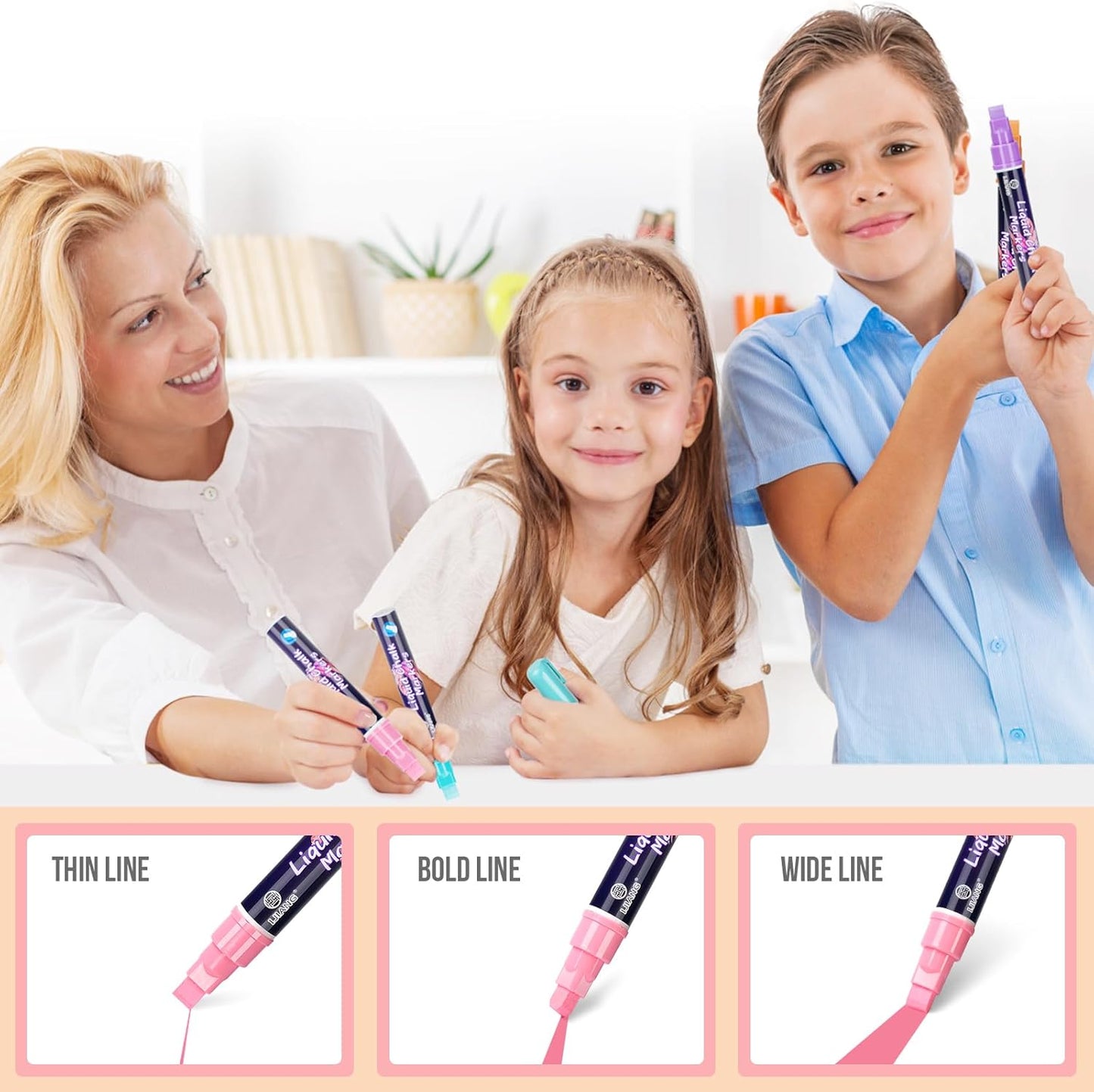 Window Chalk Markers Washable, Macaron 8 Colors Jumbo Chalk Marker Car Glass Erasable, Liquid Chalk Pens with 10mm Thick Tips for Chalkboard, Windows, Glass, Mirror, Auto, Poster, Bistro, Cars of DIY