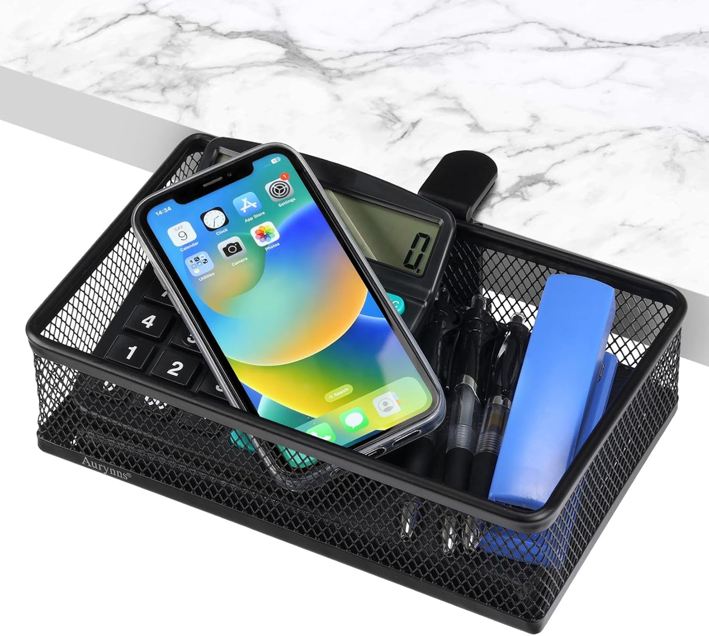 Clip-on Drawer organizers, desk organizer,can be clipped around the table to store small items. (Black - Big), Bronze Gold