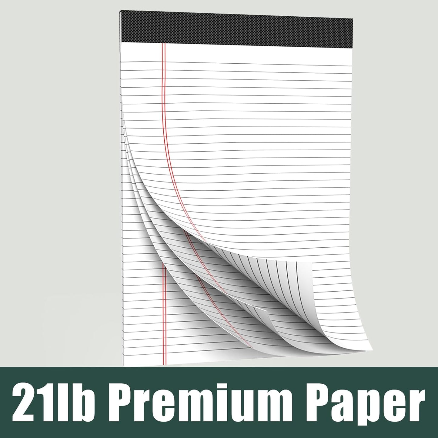 12 Pack Legal Pads 8.5 x 11 Basic Note Pads 8.5 x 11 - Premium Quality 21lb Paper Lined Notepad - Wide Ruled Writing Pads Perfect for Writing and Note-Taking - 30 Sheets per Pad