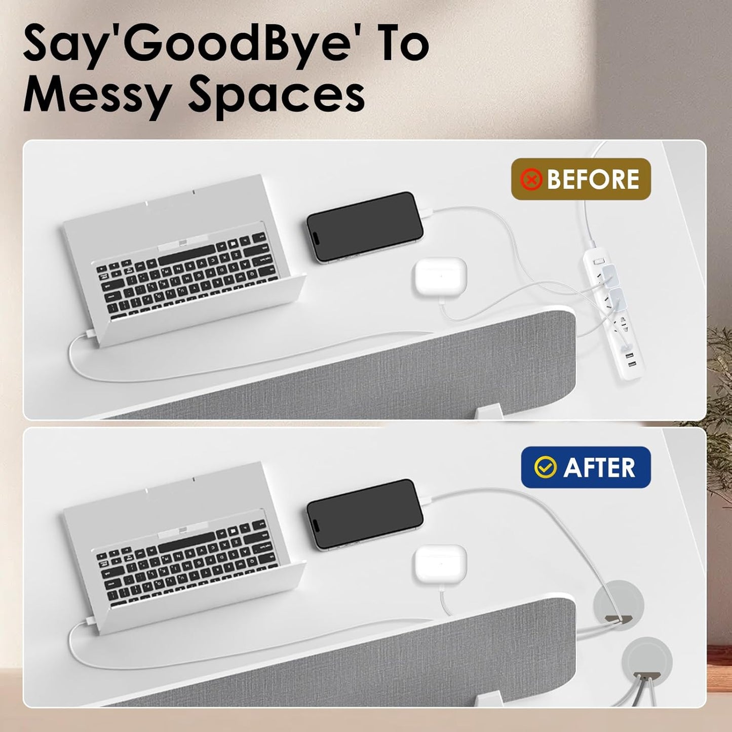 12 PcsDesk Grommet 2 Inch (50 mm), Desk Hole Cover for Cables, Desk Wire Hole Insert, 2" Desk Hole Grommet, Cable Grommet, Desk Cord Hole Cover, Desk Cable Hole Cover with Hole Saw - Grey