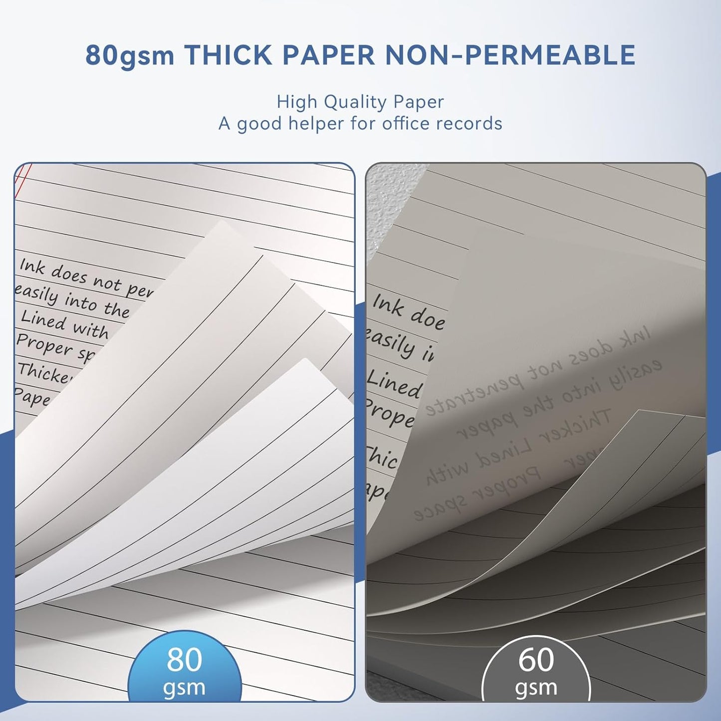 10 Pack of Legal Pad Writing Pads 5" x 8" Notepad 80gsm Recycled Paper Small Legal Pads 25 Lines Note Pads Perforated Legal Pads 30 Sheets Double-Sided Printing Legal Pads for School, College, Office