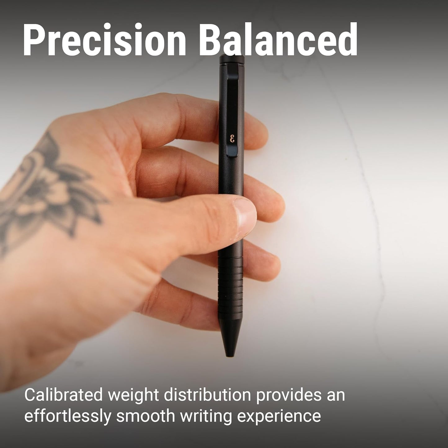 Everyman Grafton Mini Twist Refillable 0.7mm Ball Point Pen Black | Sleek Anodized Aluminum Pocket Pen with Grooved Grip | Smooth Writing EDC Ink Pen for Office, Travel, Work & Gifting