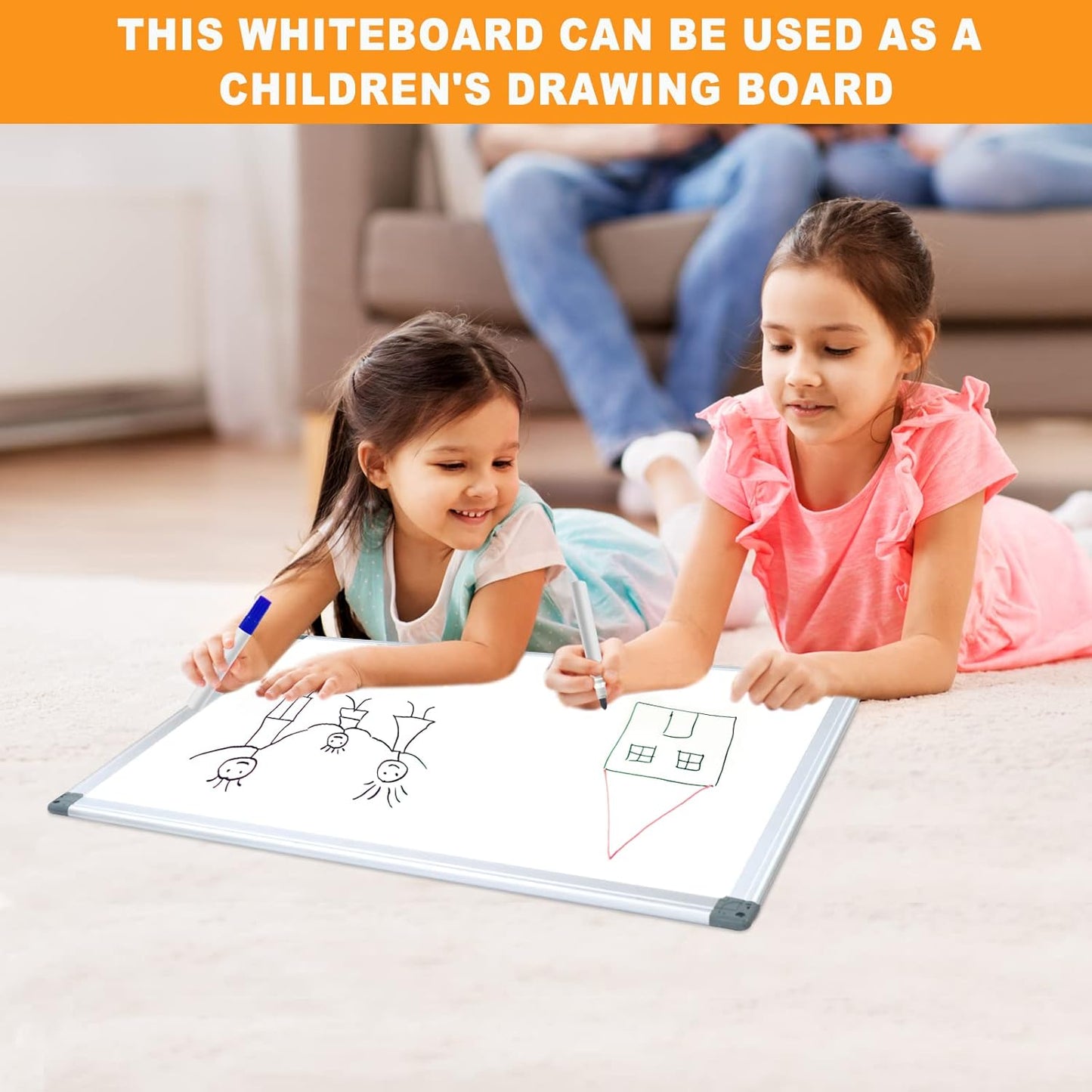 H-Qprobd White Board Dry Erase Whiteboard for Wall 24x18 (3pcs) Magnetic Boards for Office Classroom & Home, Small Wall Whiteboard Including 6 Markers, 10 Magnets, 2 Erasers & 15 Adhesive Hooks