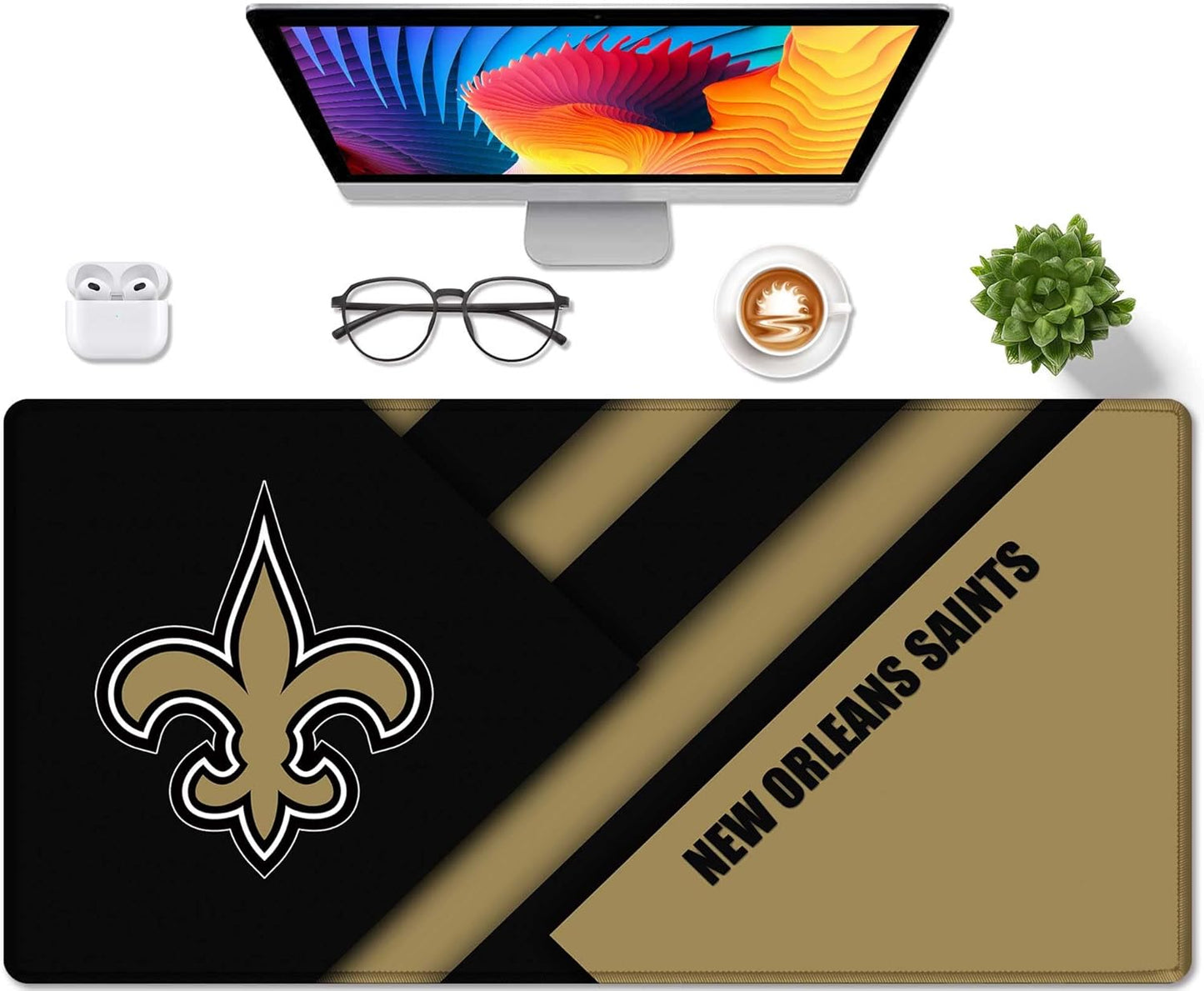 Large Mouse Pad Desk Mat for Home Office, Gaming Mousepad Extended Desk pad - Computer Keyboard Mouse Mat with Non-Slip Base and Stitched Edge Office Desk Organizers and Accessories