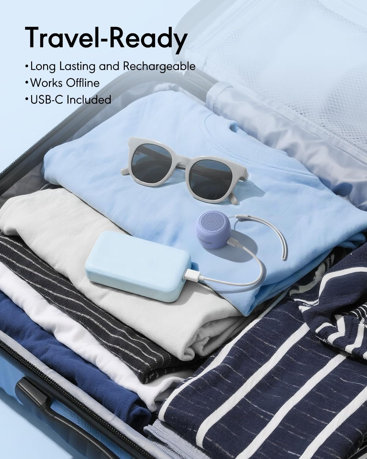 FLOWTUNE Sound Machine Flowtune White Noise Machine for Baby Adults, Mini Portable Sound Machine for Travel, 6H Timer, 18 Soothing Sleep Sounds Gift (Purple)