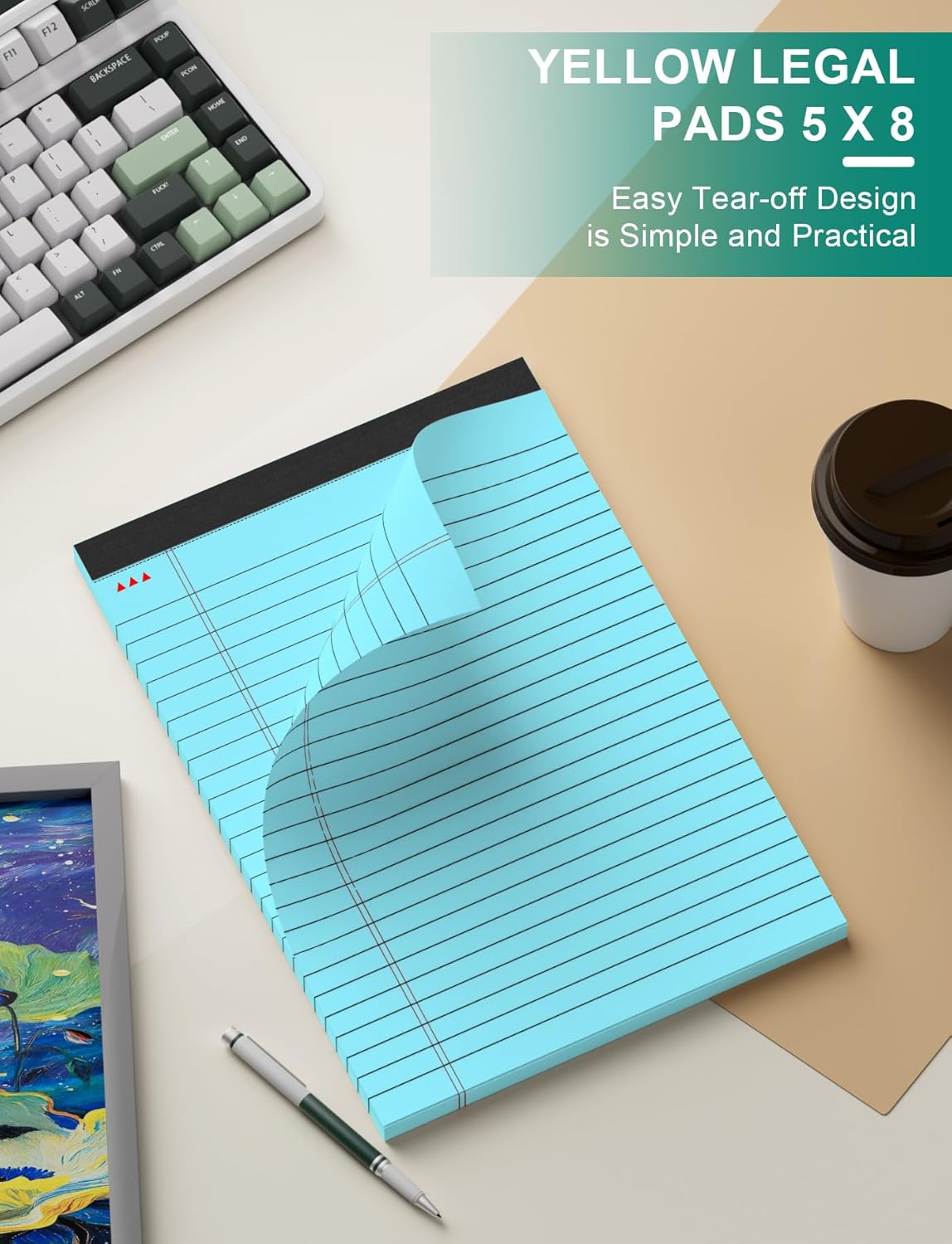 12 Pack Legal Pads 5x8 Inch Colorful Note Pads for Writing NotePads，Narrow Ruled Small Notepad 5x8 inch Legal Pad,30 Sheets Per Notebook Writing Pad for Study, Office, to-Do Lists(Multicolor)