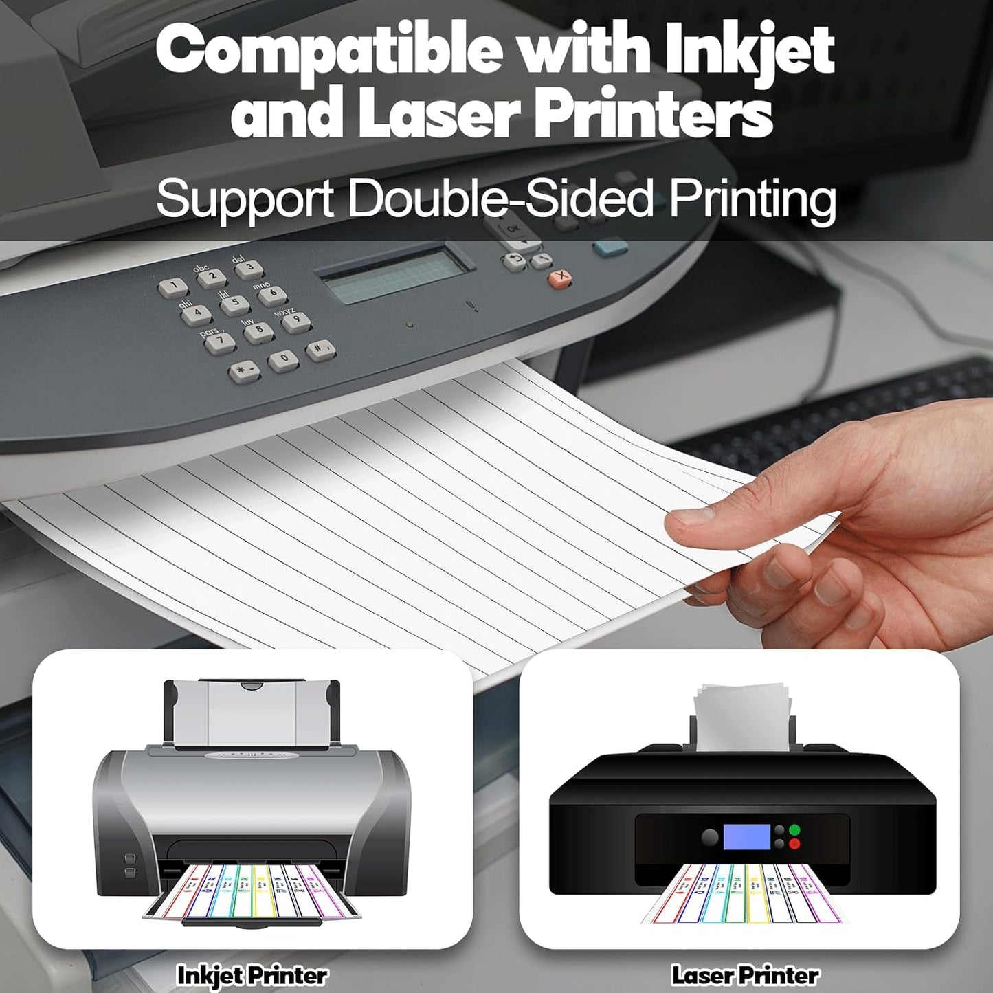 gisgfim 20 Sheets Binder Spine Inserts 1/2 Inch Spine Width White Edge Labels 92LB Printable Side Identifiers for Inkjet Laser Printers Cardstock View Binders Labels 16 Inserts/Sheet