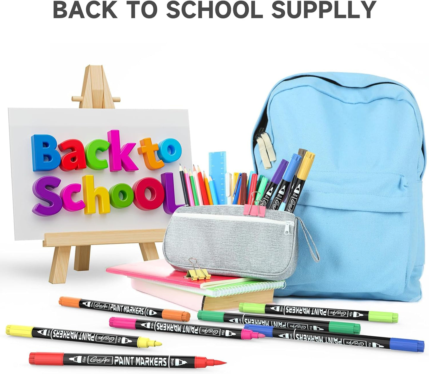 20 Colors Acrylic Paint Pens, Water-based Paint Markers for Wood,Canvas, Glass, Ceramic, Roch Painting,DIY Crafts, Art Supplier (20 Corlors(Brush and Fine Nib))