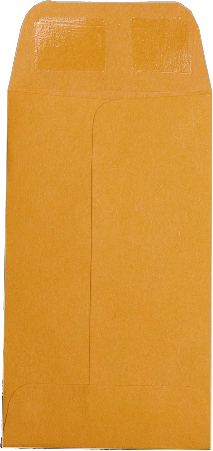 1000 Guardian #3 Paper Coin Envelopes - Blank Small Envelopes for Coins, Receipts, Stamps, Small Parts Storage, & More – 2-1/2” x 4-1/4” Cash Envelopes – Gummed Flap Gift Card Holder Envelope