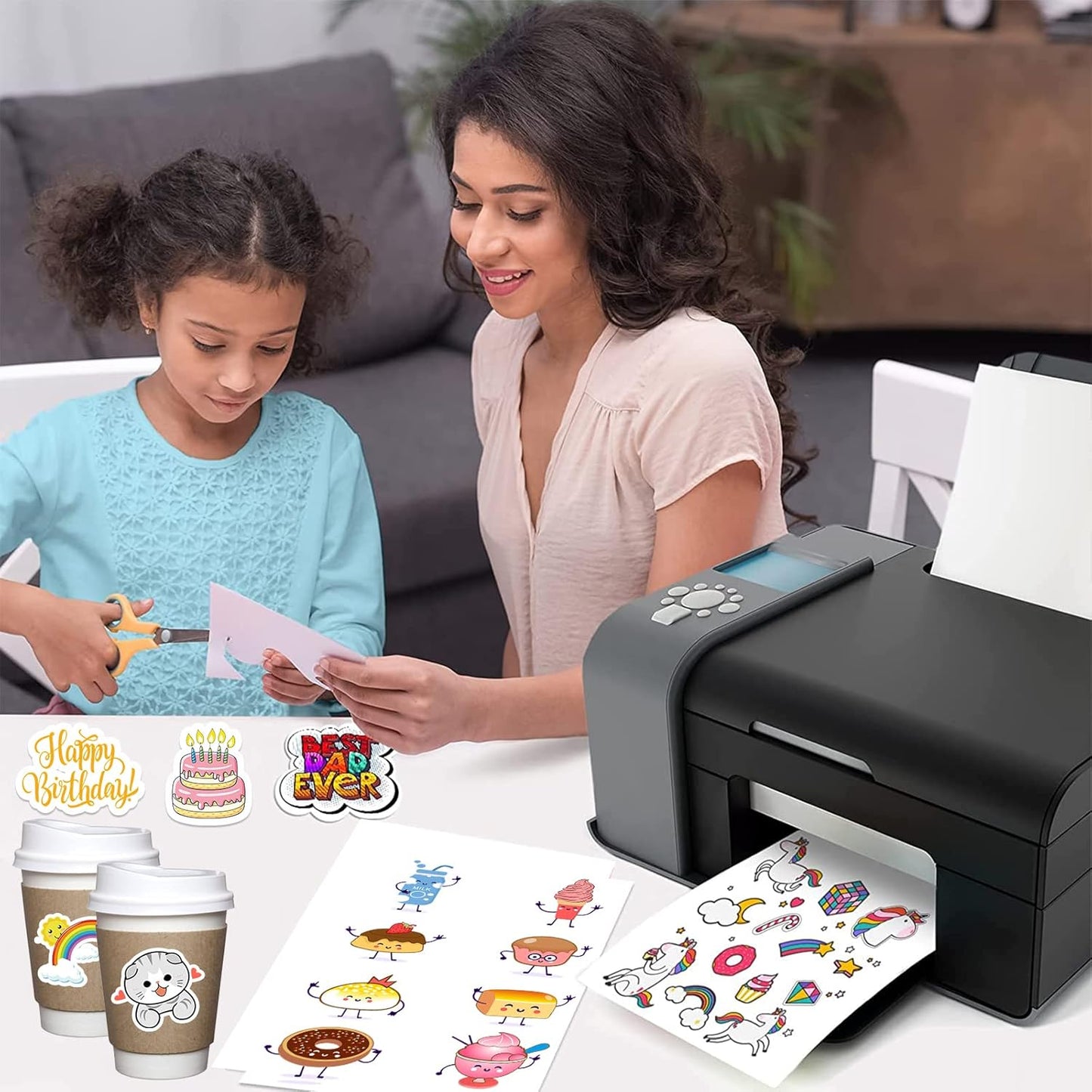 100 Full Sheets Sticker Paper for Laser & Ink Jet Printers, 8.5" x 11" Full Sheet Address Shipping Label, 100 Sheets 100 Labels