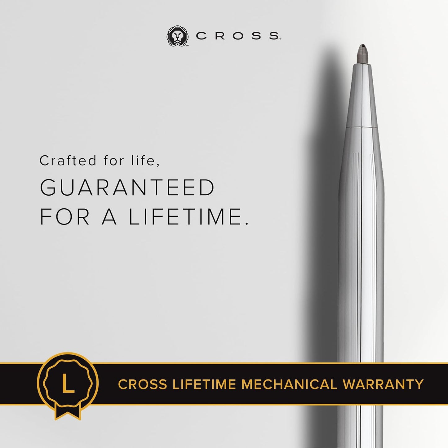 Cross Classic Century Refillable Ballpoint Pen Presented in a Luxury Gift Box - Medium Point, Black Ink, Lustrous Chrome