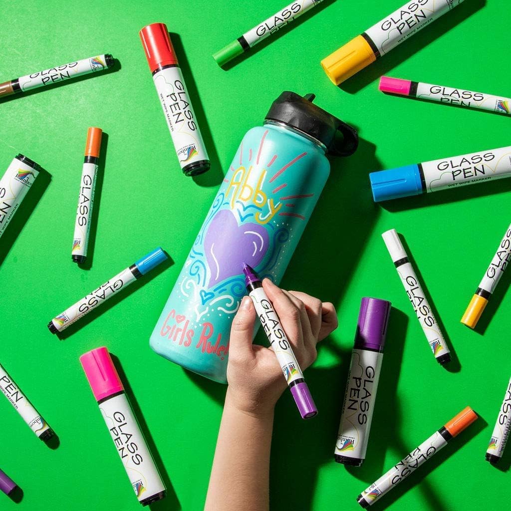 Glass Pen Window Marker: Liquid Chalk Pens for Glass, Whiteboard Markers with Washable Paint - Graduation, Car Windows, Mirror Pen, Storefront, Wedding, Parade, Party & Holiday (3 Pens - Fine Tip)