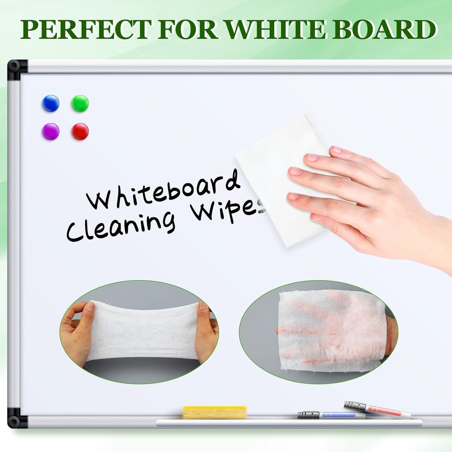 3 Pack Dry Erase Wipes 300 Pcs Whiteboard Cleaning Wipes Wet Whiteboard Cleaner Classroom Teacher Supplies, 100 Pcs Per Canister