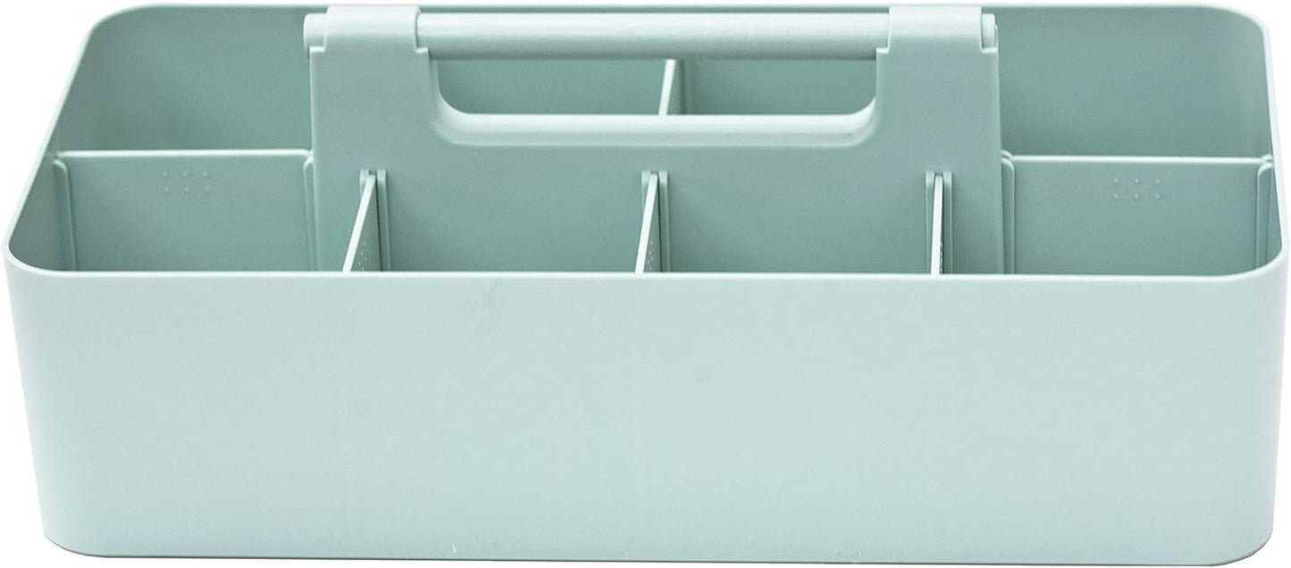 -Large Portable Caddy, DIY Dividers, 8 Compartments, School Office Supplies Home Business Organizer,Portable Basket with Handle Storage Organizer Modern Made in USA (4 PACK, Mint)