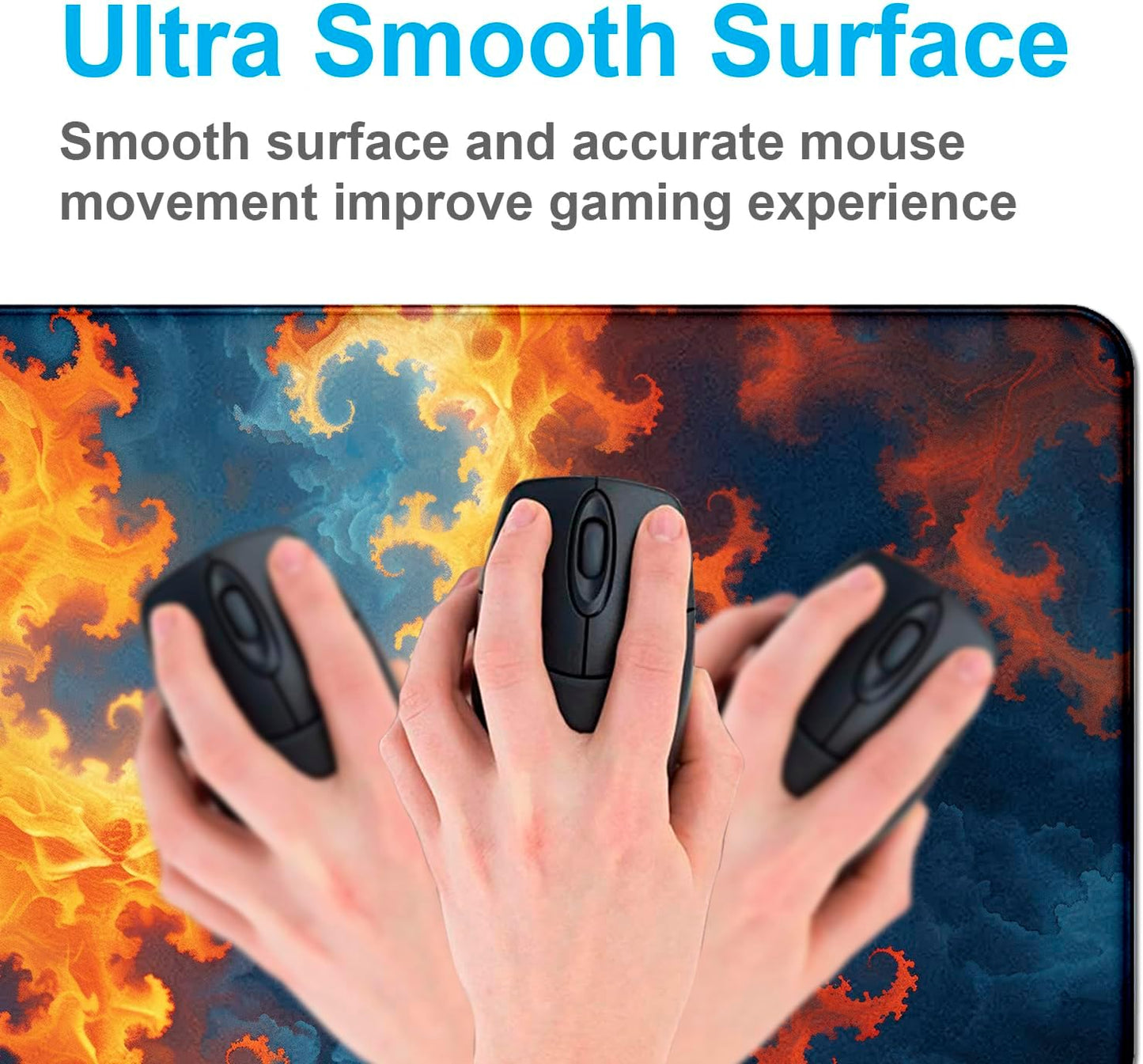 Simplified Marble Patterned Oversized Mouse Pad, Geometric Texture Extended Workstation Desk Pad, Dirt Resistant Laptop Customized Anti Slip Keyboard Mouse Pad 35.4 x 15.7 Inches