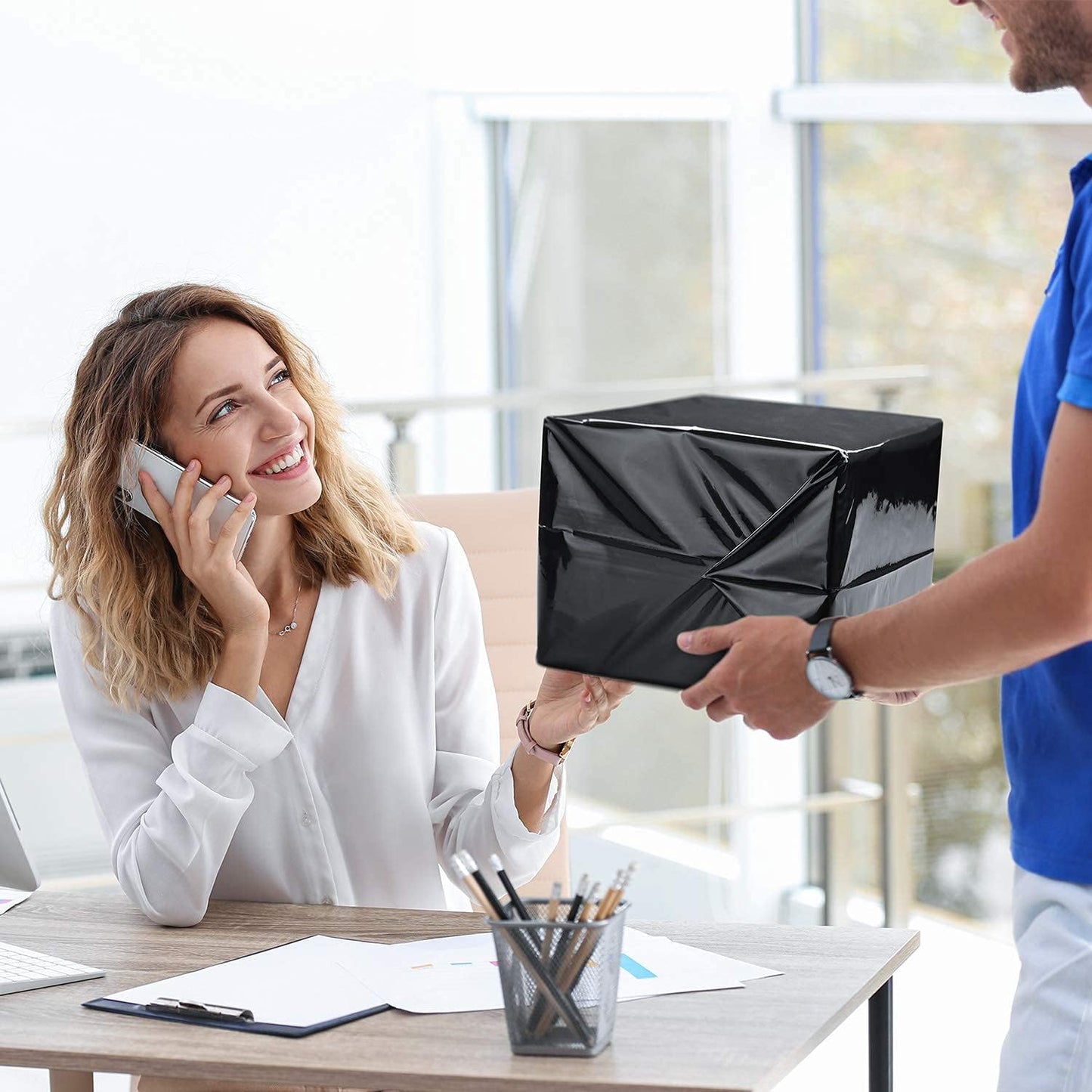 Fuxury 500pcs Poly Mailers 19X24 inch,Self Adhesive Shipping Bags for Clothing,Waterproof Shipping Envelopes Mailers Poly Packaging Bags for Small Business, Flexible Mailing Envelope Black